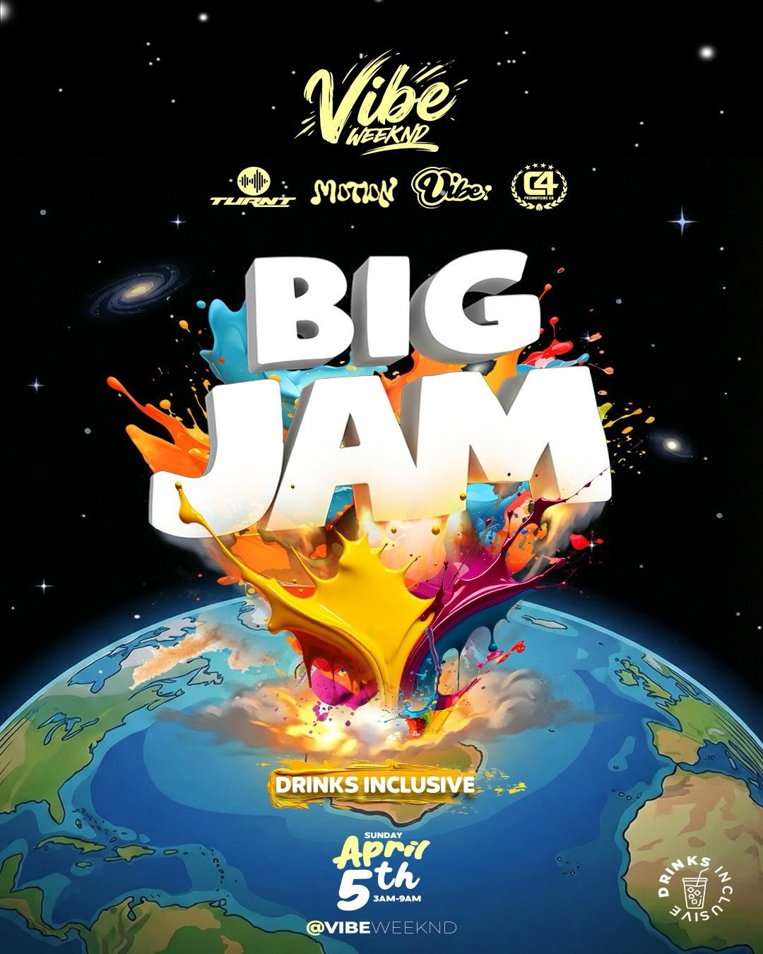 Prepare to get wet. Prepare to get wild. Prepare 
to JAM🔥

Paint. Foam. Water. Vibes.

🎨Paint, Powder 
💦- waterrrrr
🕑- 3am - 9am
🥃- Drinks Inclusive
📍- TBA

VIBE WEEKND is the ultimate Easter party escape bringing top
Caribbean brands together 