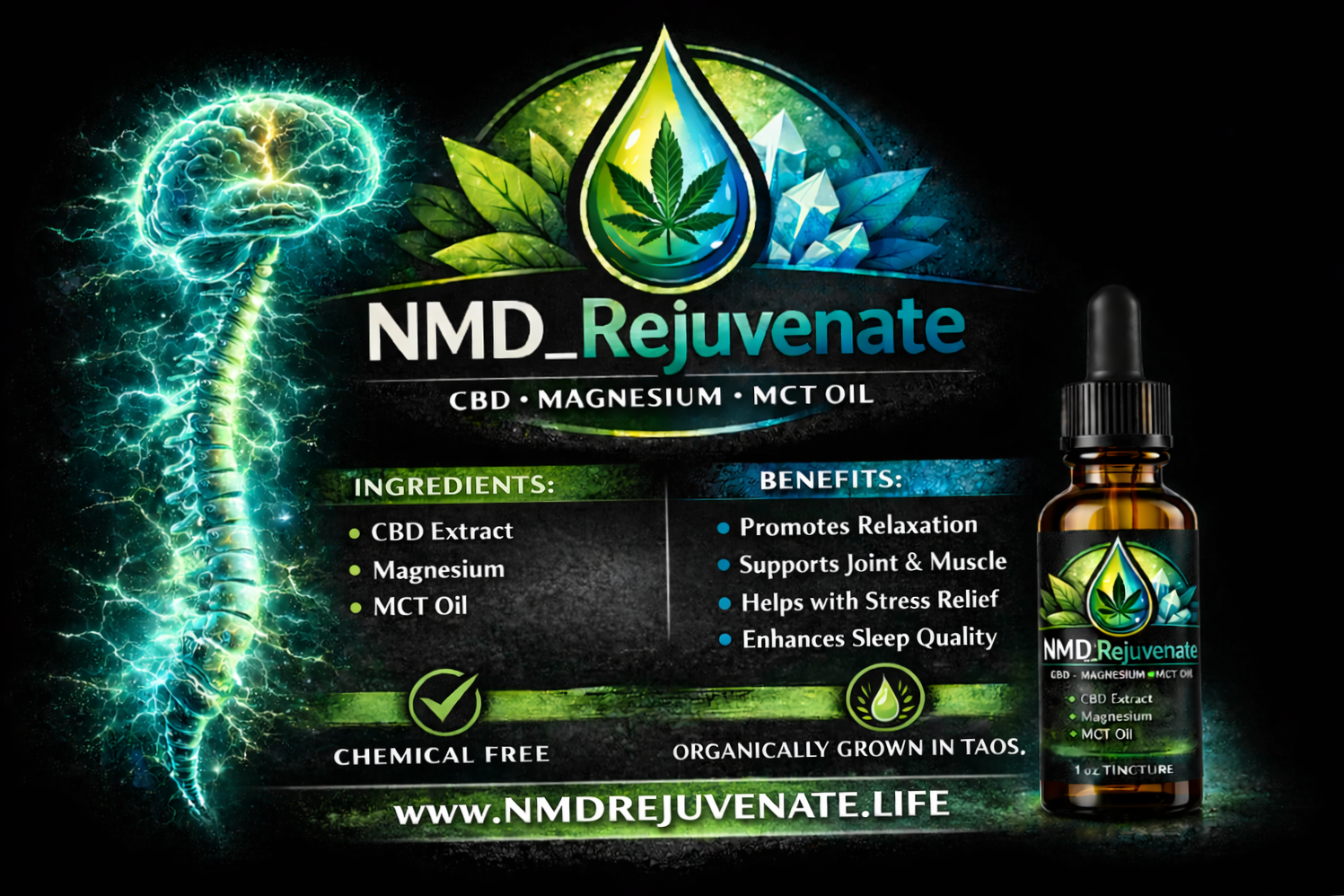 CBD Extract + MG infused in MCT oil