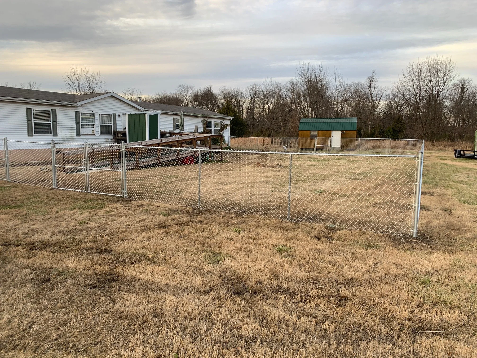 galvanized residential chain-link installation