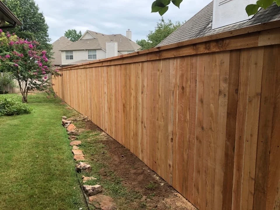 cedar cap and trim fence installed in okc