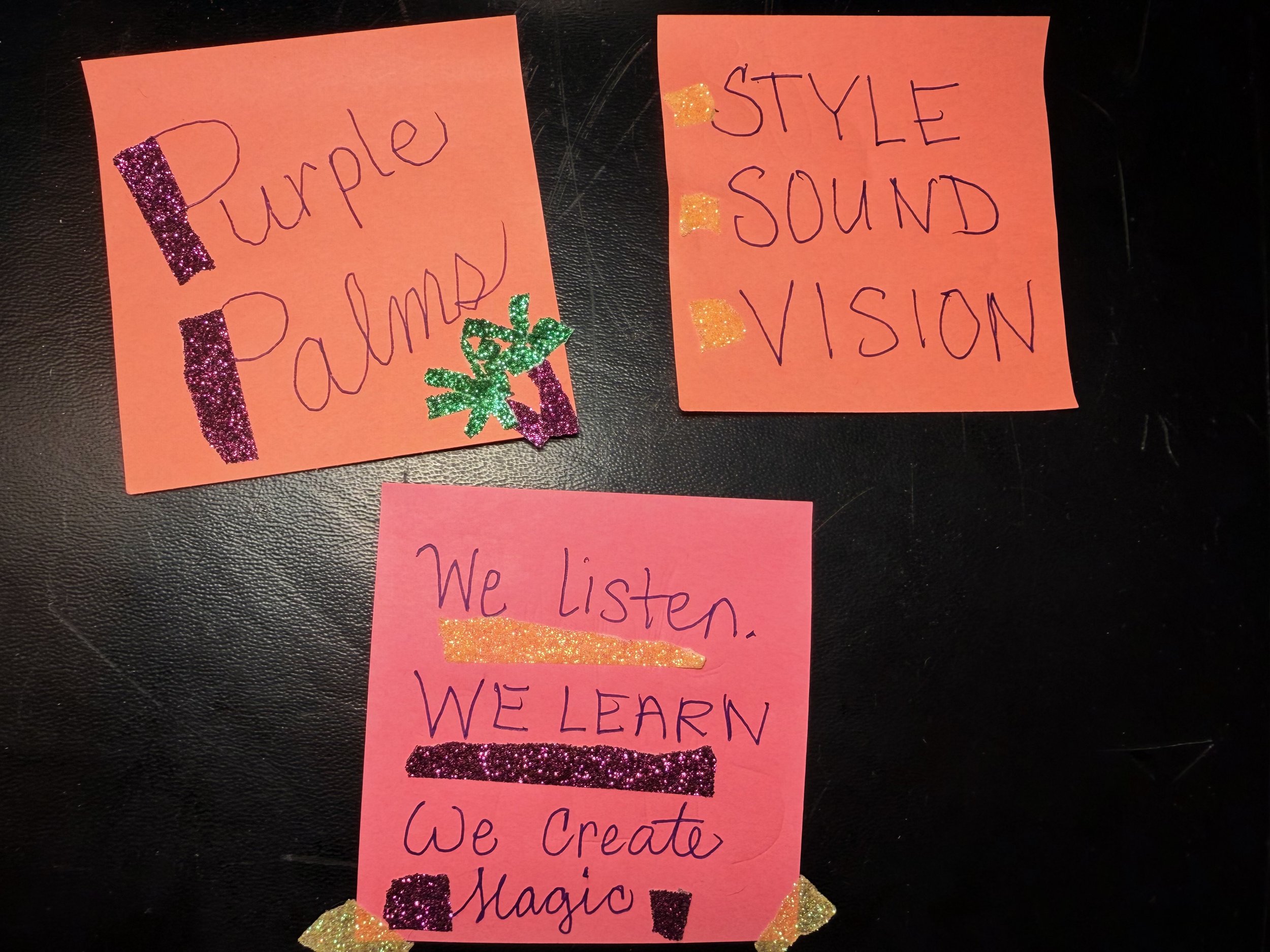 Purple Palms. Sound Style Vision. We listen. We learn. We create MAGIC! 🪄✨