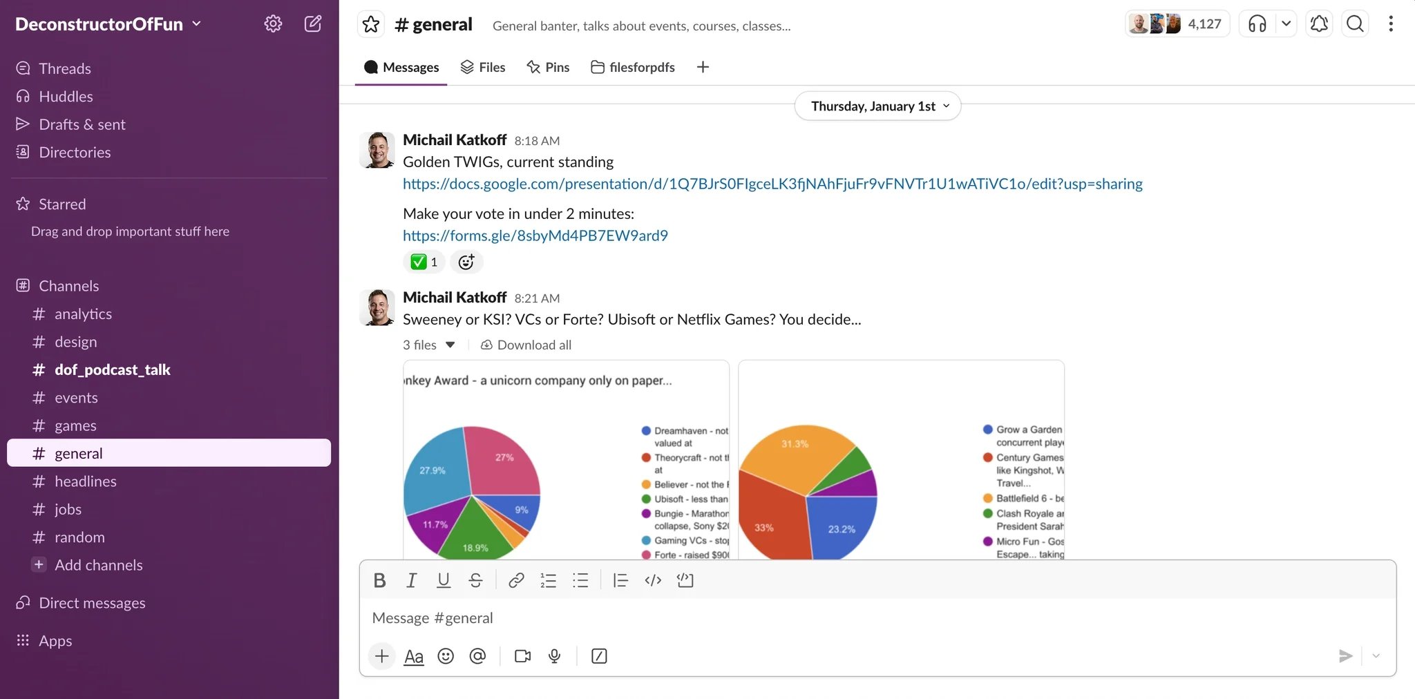 Deconstructior of Fun Slack Channel