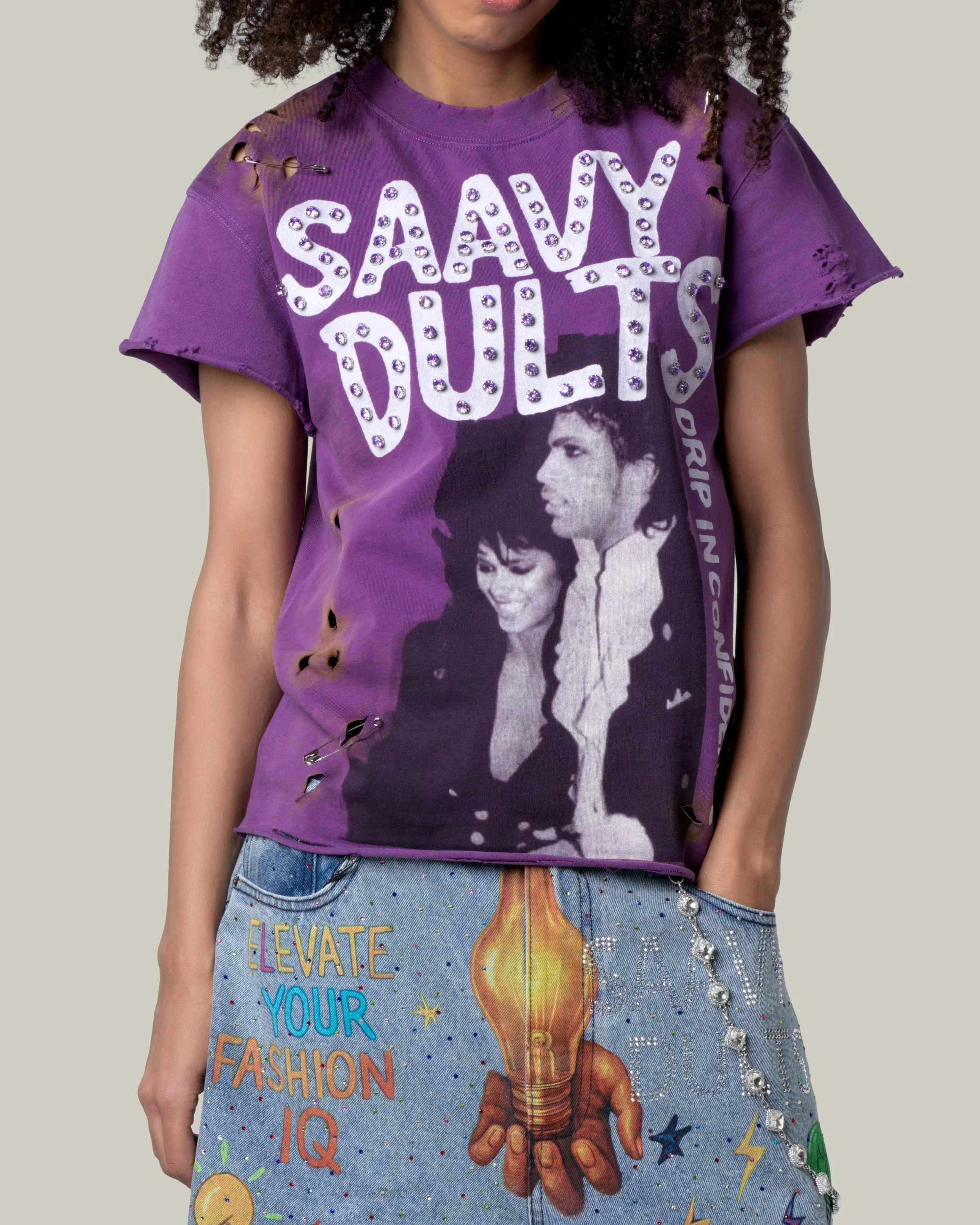 PURPLE SAAVY DULTS “DRIP IN CONFIDENCE” TEE