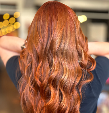 Salon customer with new long natural braids