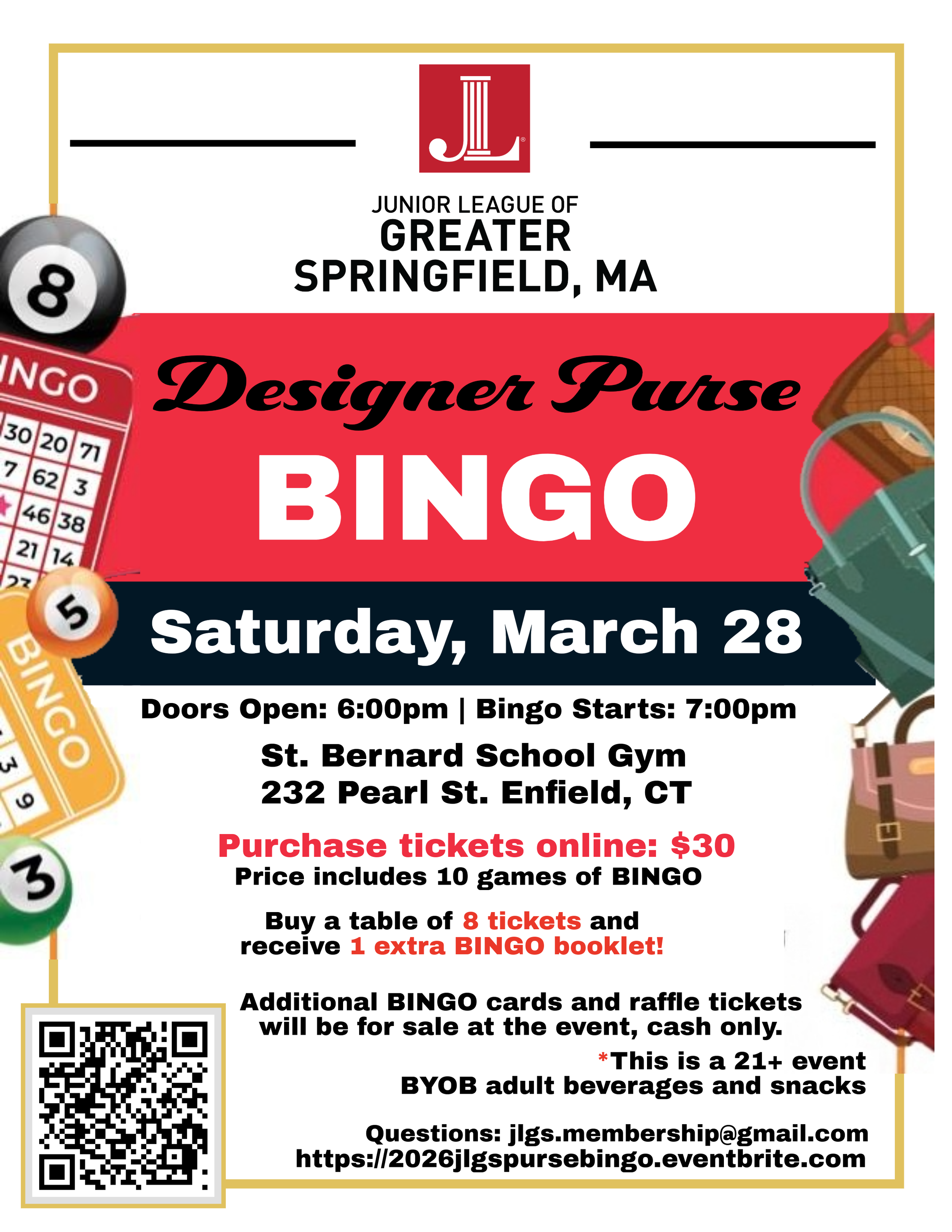 Designer Purse Bingo 3/28/26!