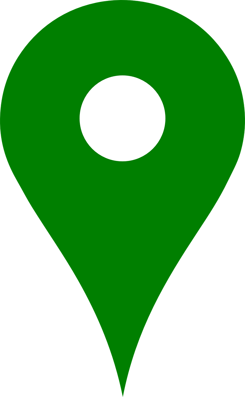 Green map marker icon with a white circle in the center.