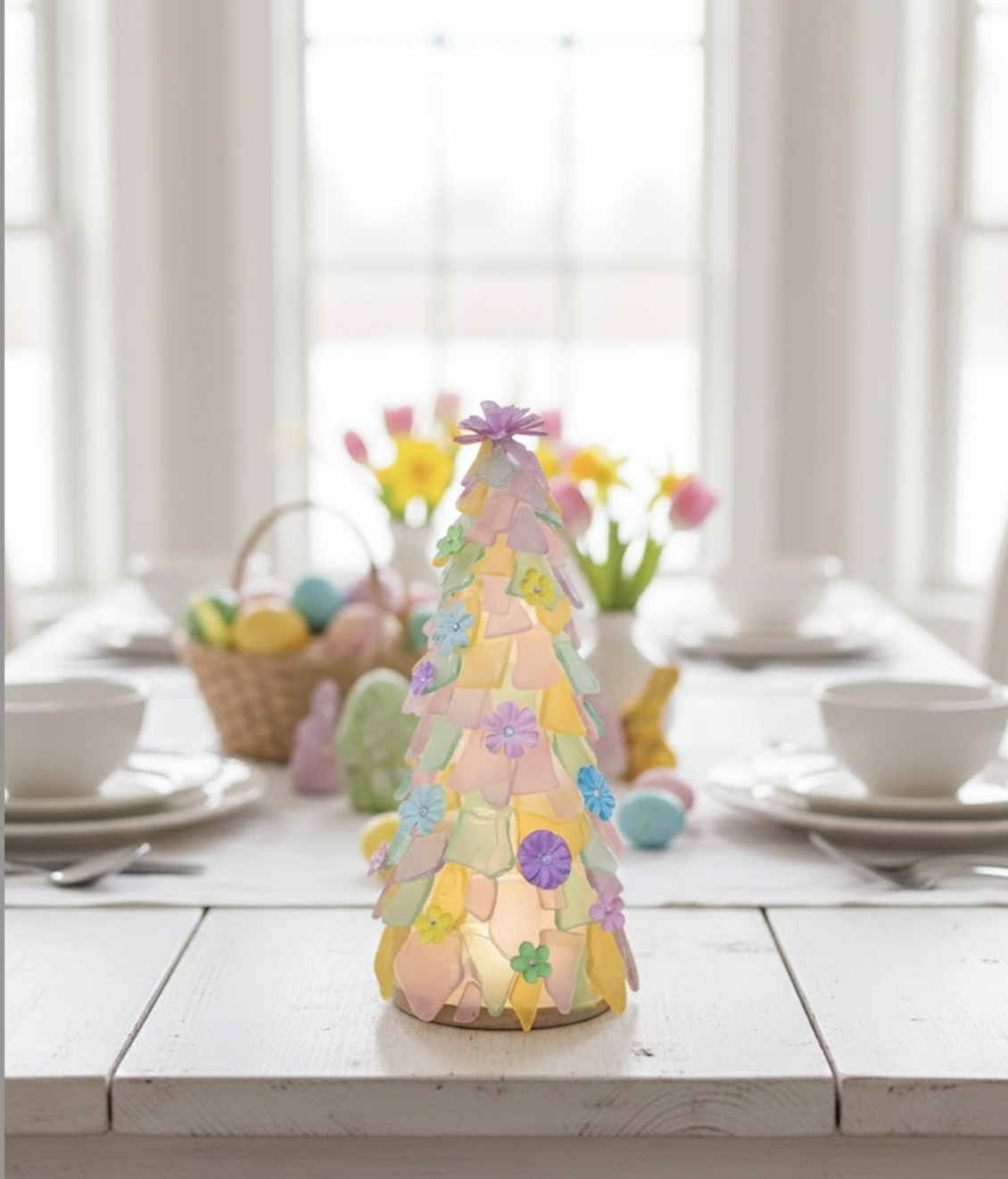 Sea Glass Tree with Flowers on Kitchen Counter.png