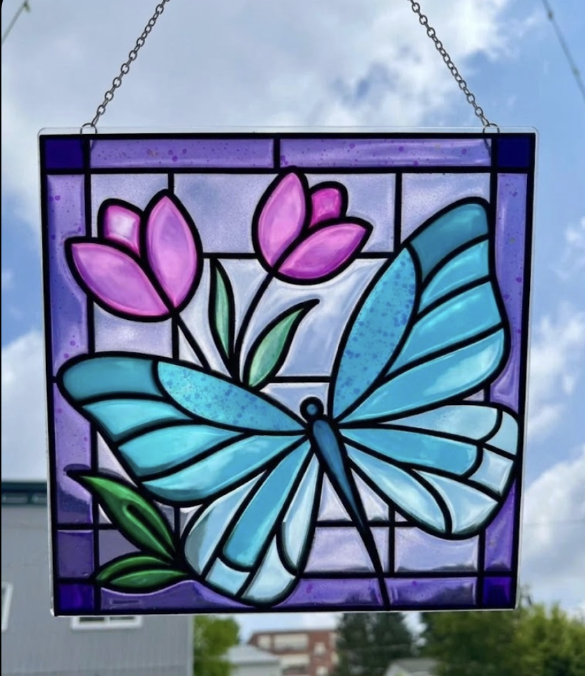 Butterfly and Tulips - Kayleigh Millet.png