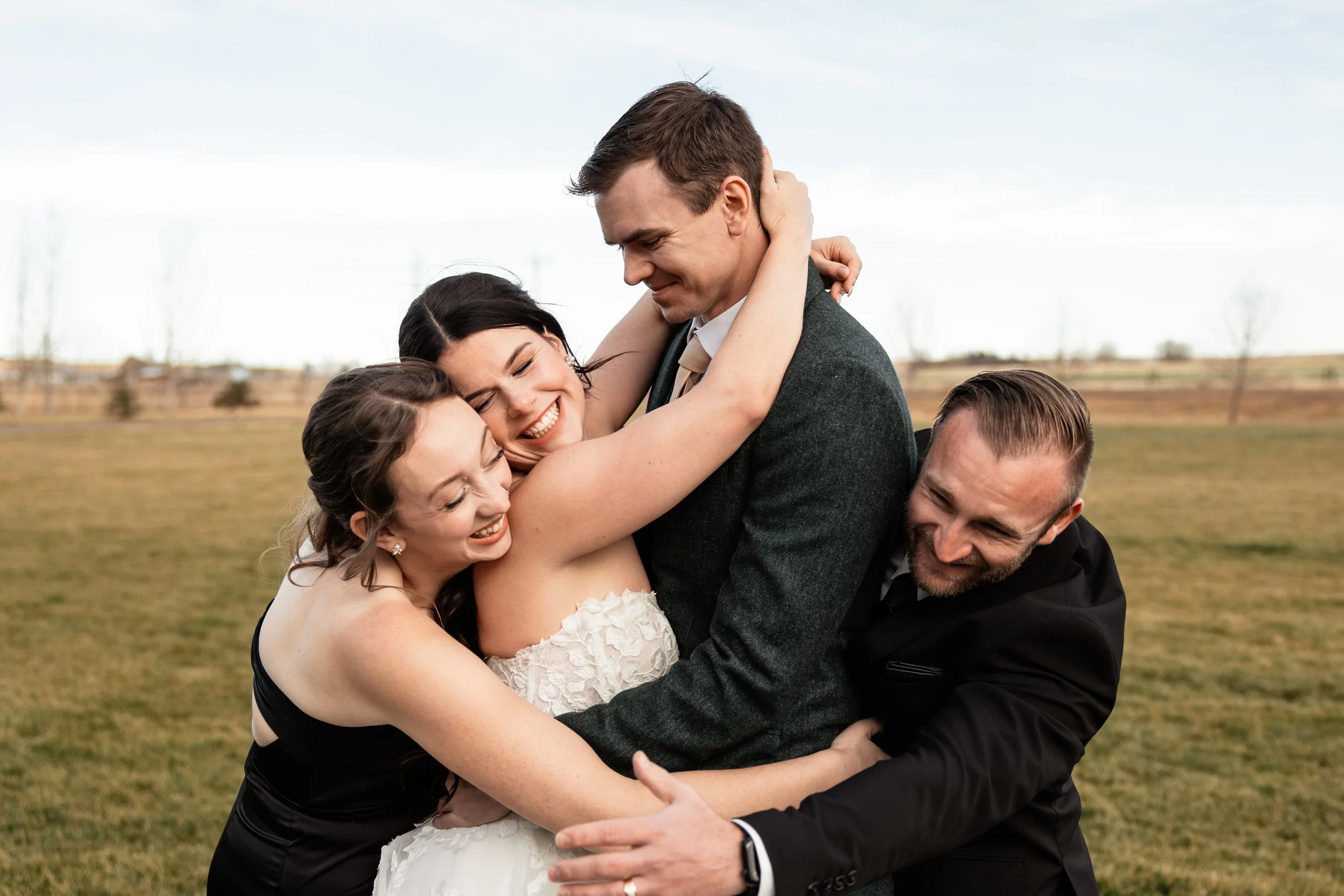wedding party at countryside barn by the reign photography. wedding planner and coordinator in lethbridge