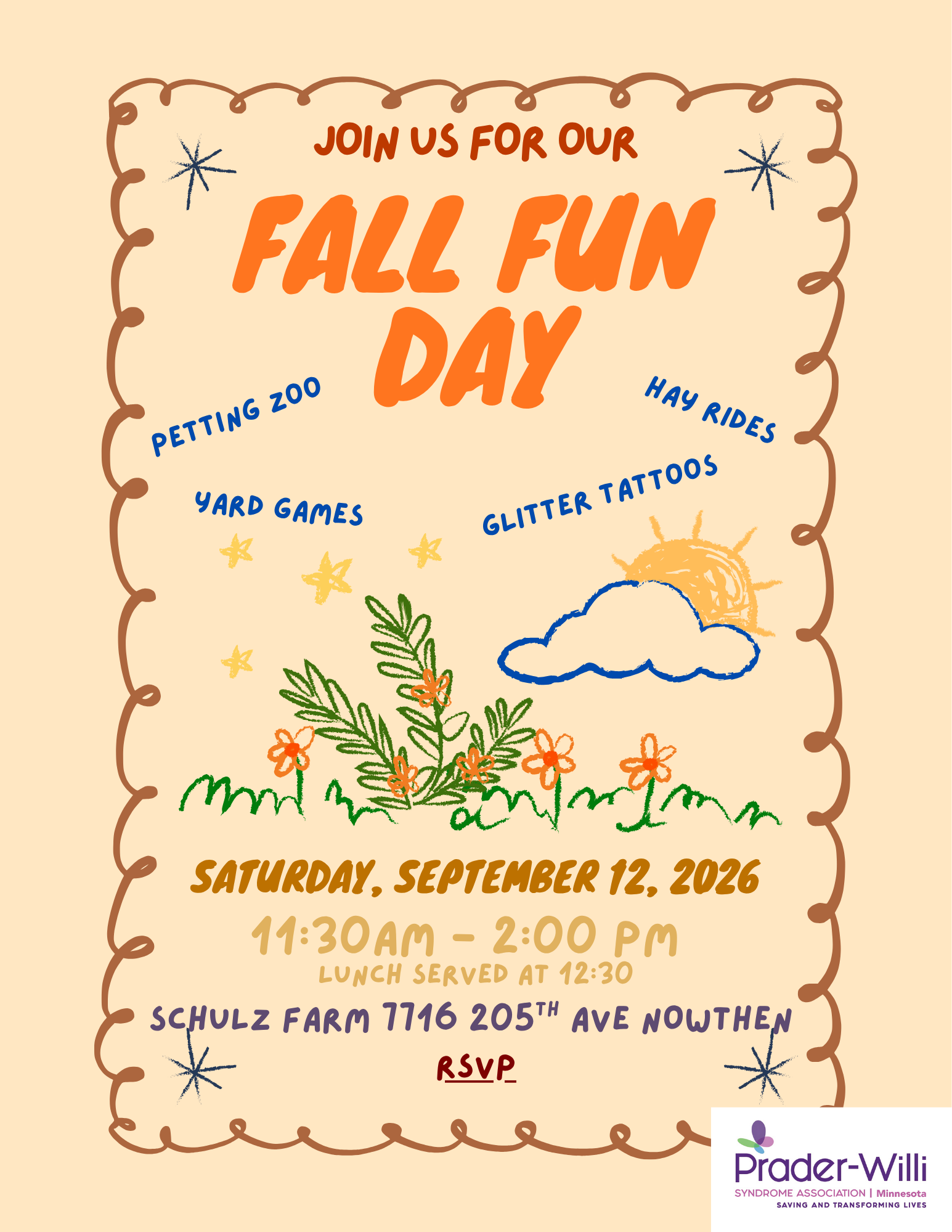 fall fun day flyer with outdoor themes