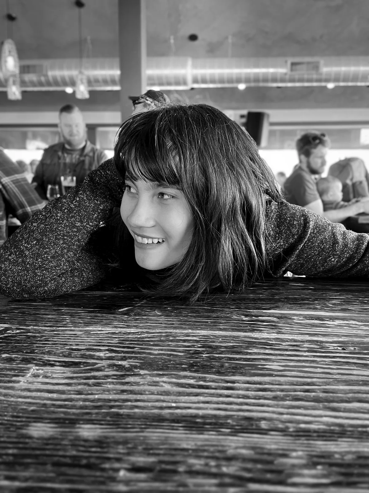 woman with pws smiling