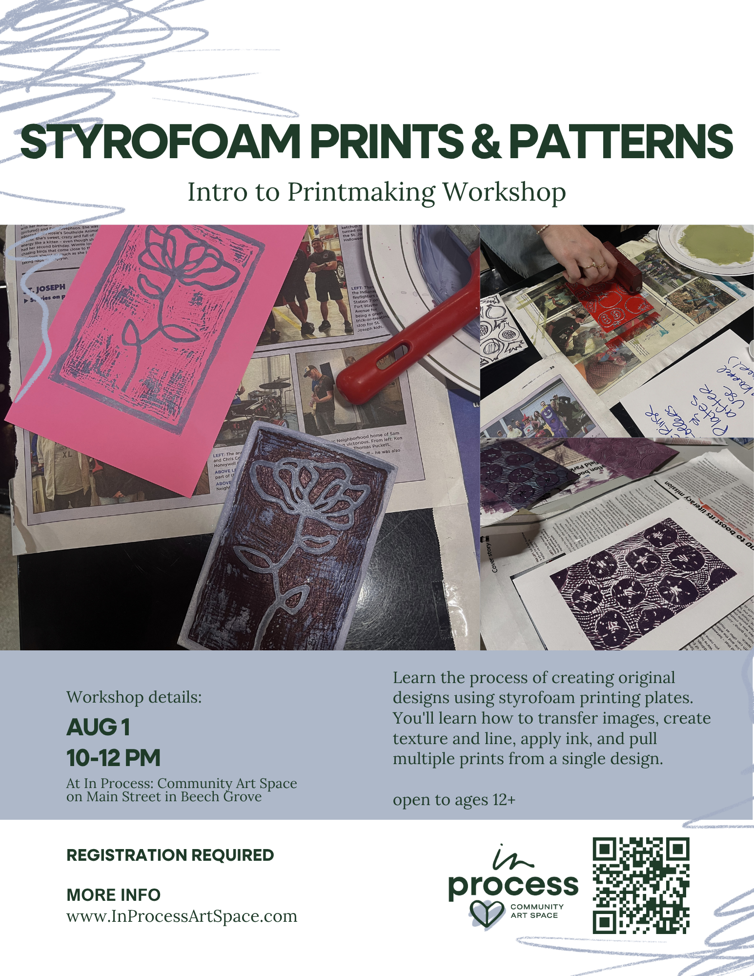 Intro to Printmaking: Styrofoam Prints & Patterns - Aug 1