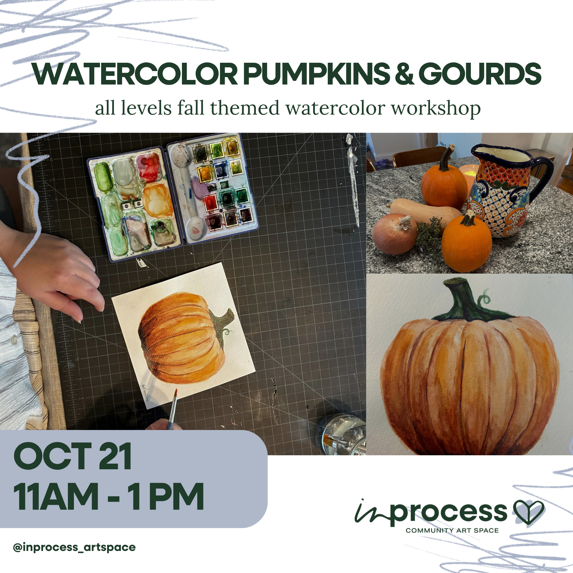 Watercolor Pumpkins & Gourds - Oct 21