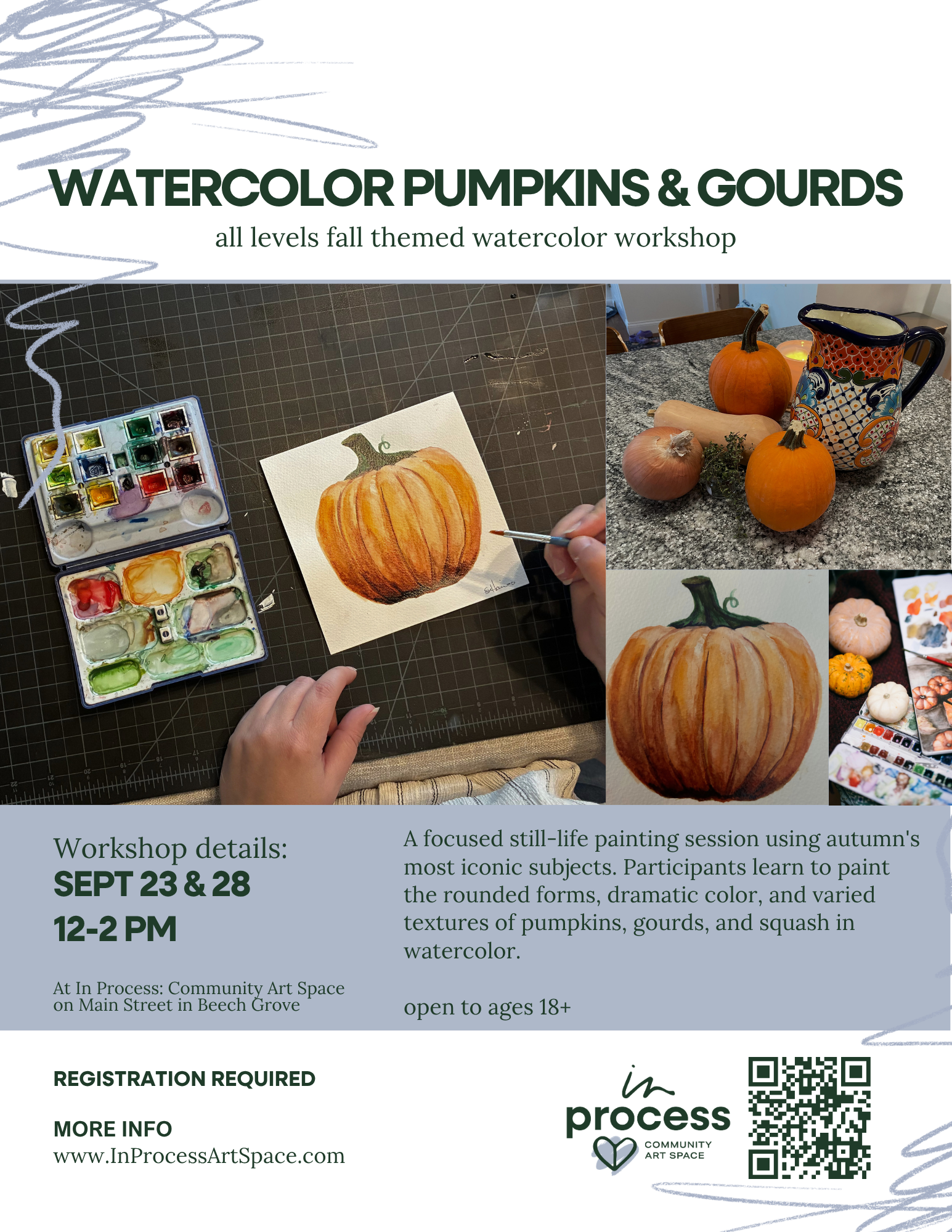 Watercolor Pumpkins & Gourds - 9/23