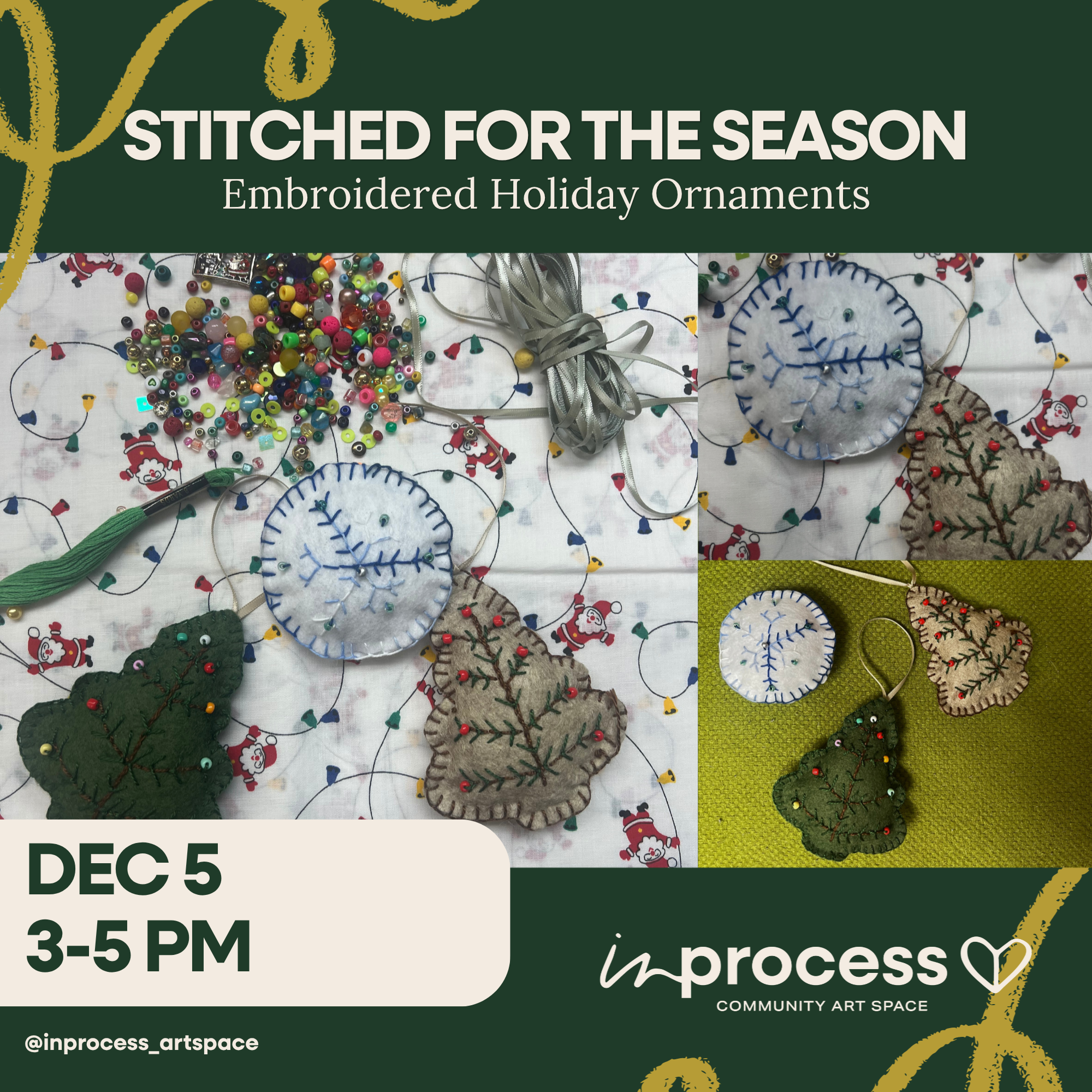 Stitched for the Season: Embroidered Holiday Ornaments