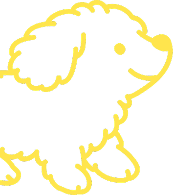 Doodle of a small, fluffy dog.