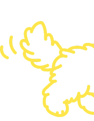 Doodle of a dog's wagging tail.