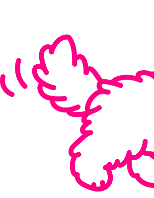 Doodle of a dog's wagging tail.