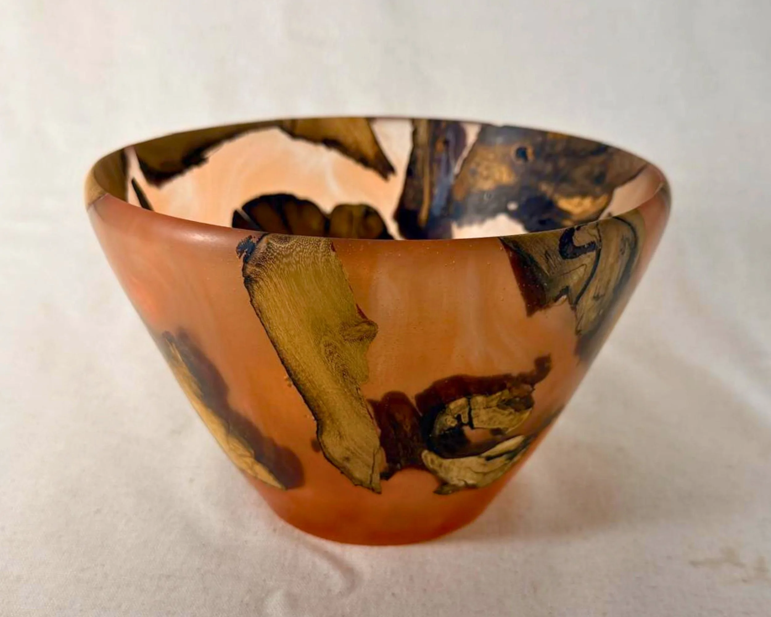 **SOLD** Elm Tree Root + Amber Epoxy Bowl