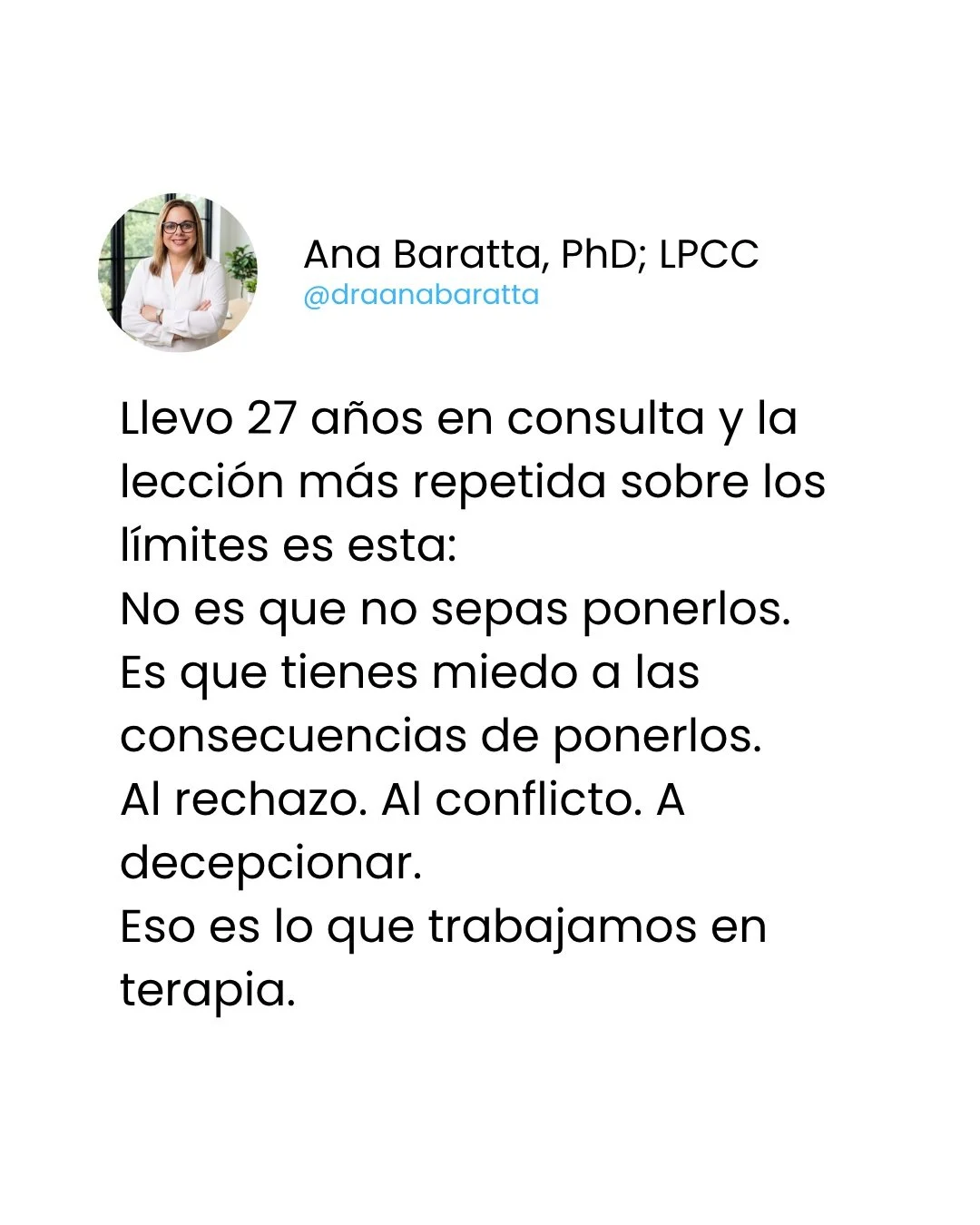 No es que no sepas poner l&iacute;mites. Es que tienes miedo a las consecuencias. Eso tiene soluci&oacute;n. 💜
#l&iacute;mites #psicologiaclinica #saludmental #boundaries #limits #mentalhealth