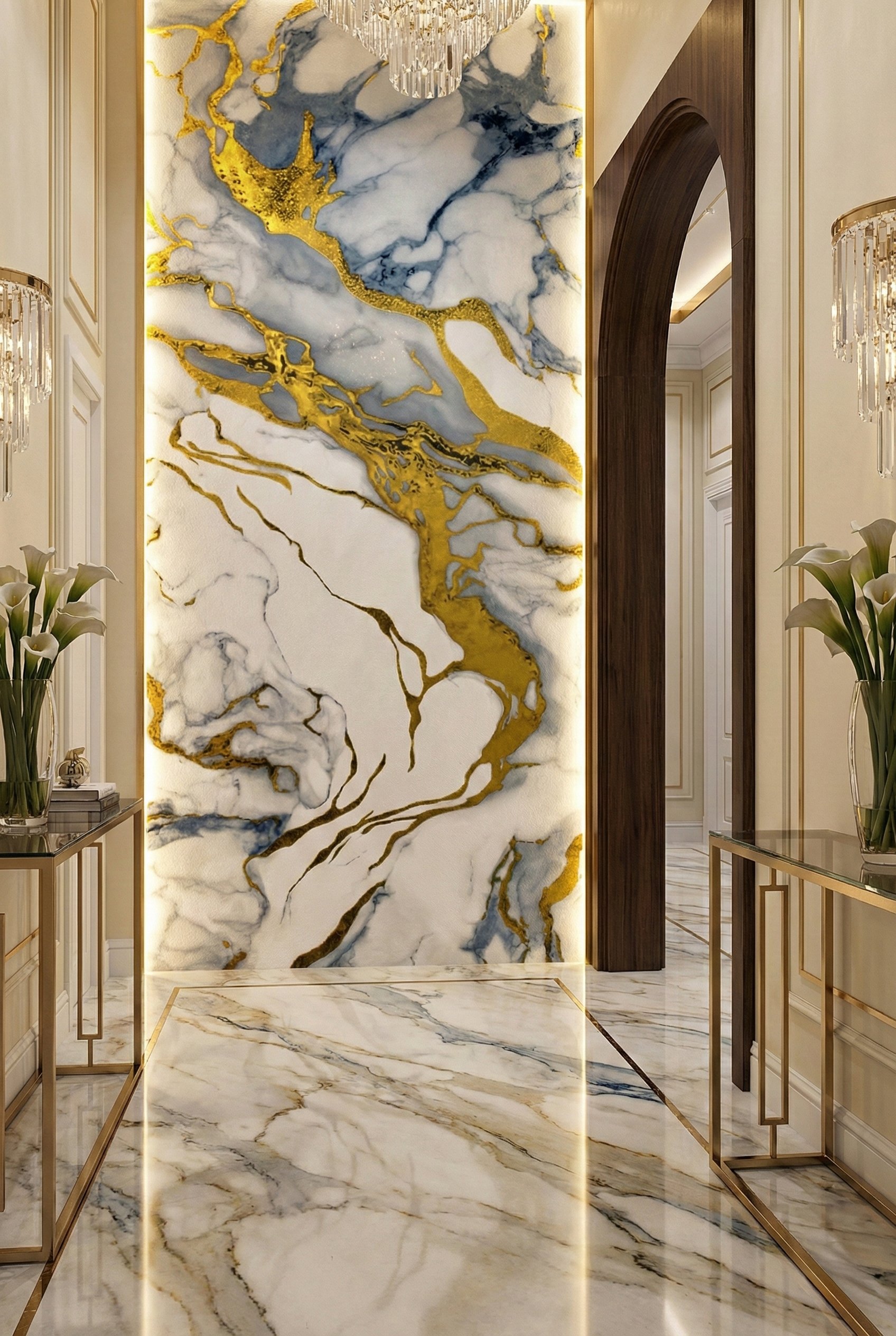 Venice Gold: Damarlı Mermer Panel