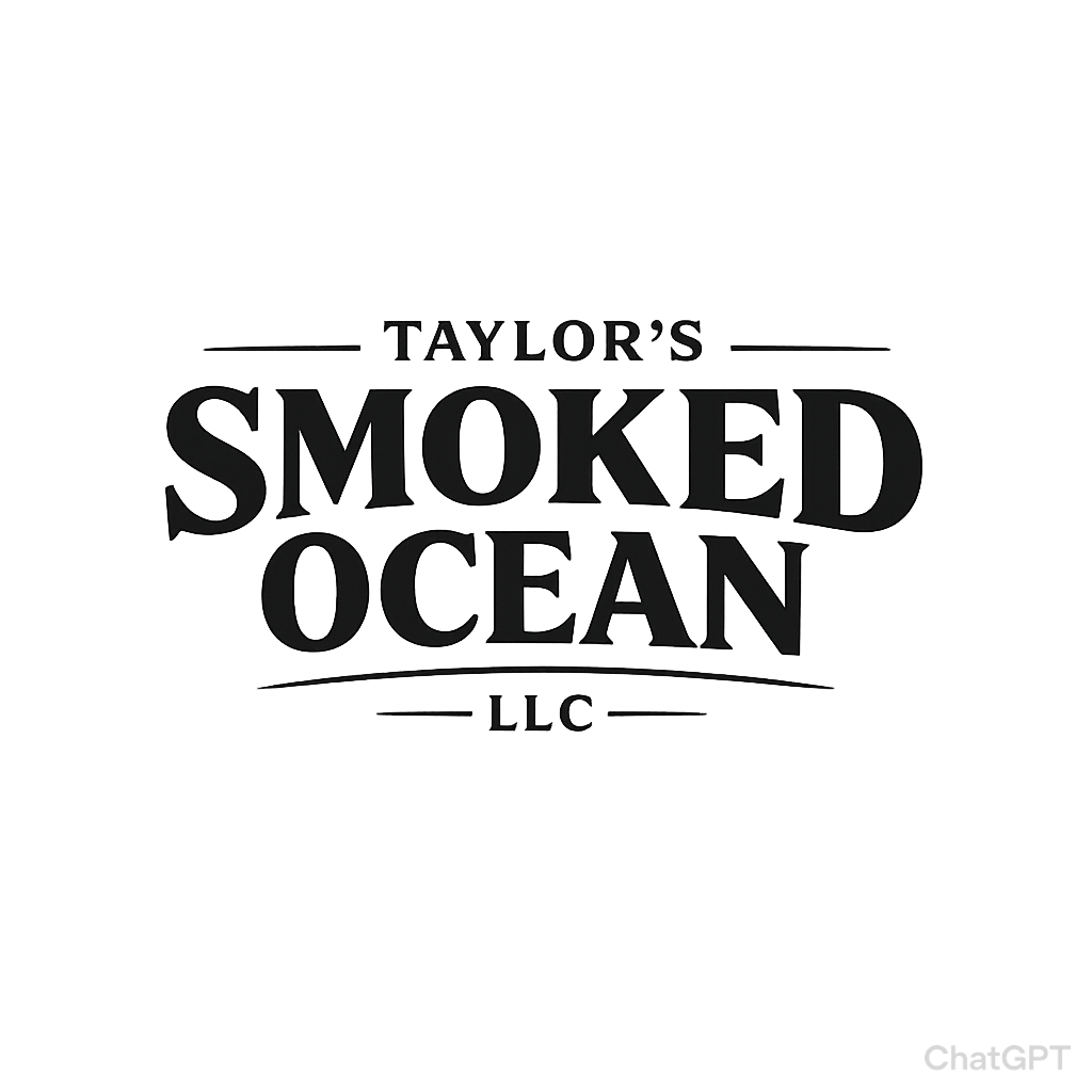 Logo for Taylor's Smoked Ocean LLC with stylized text.