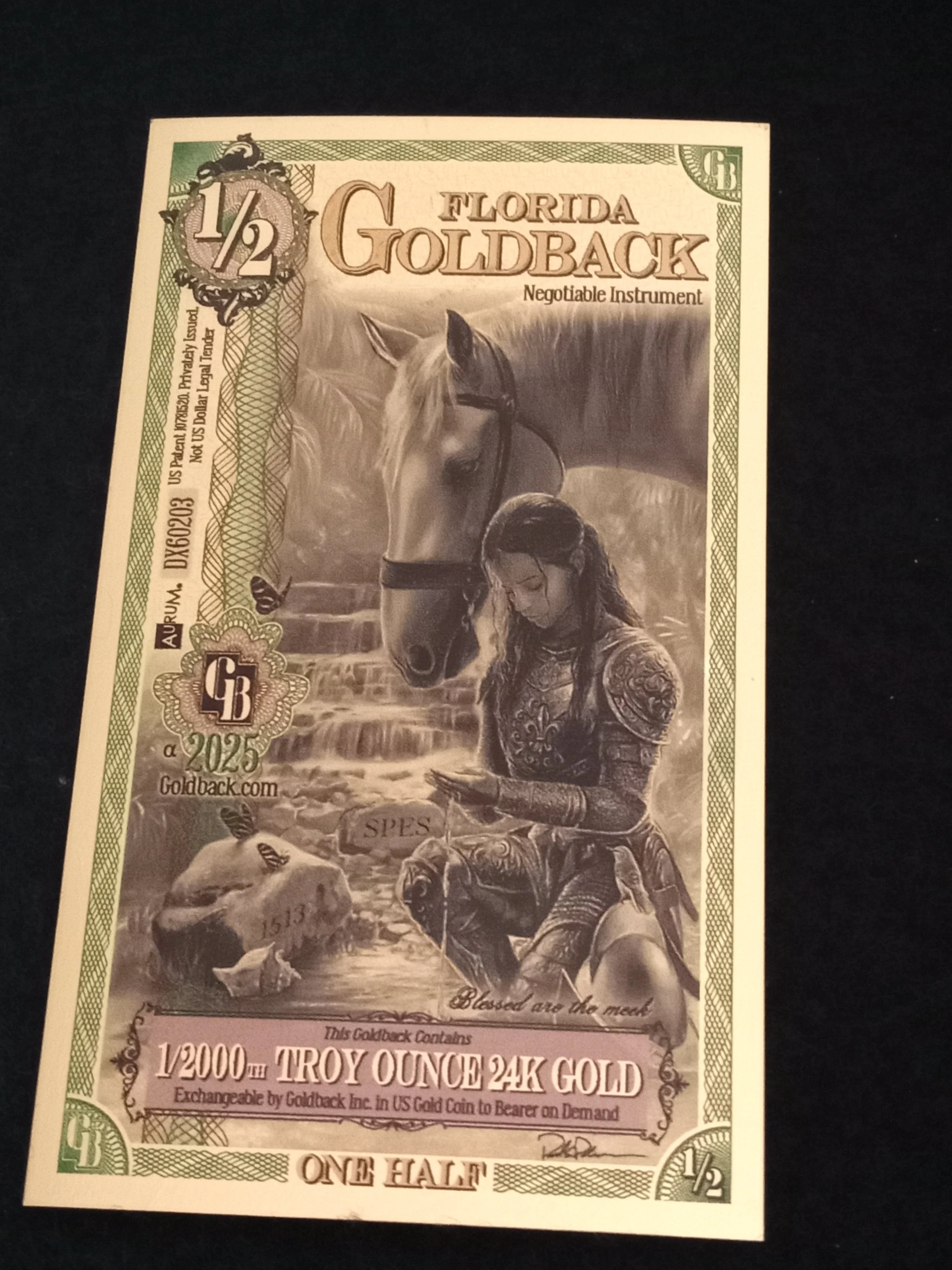 Florida 1/2 Goldback - Alpha Series - DX60203