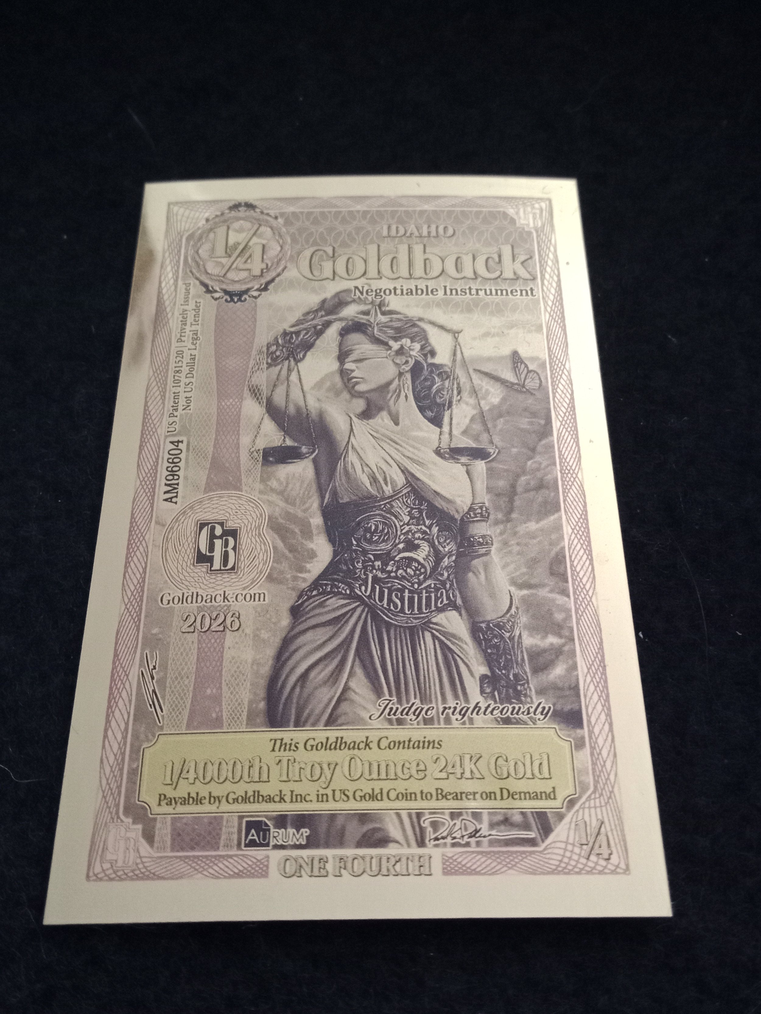Idaho 1/4 Goldback - AM96604
