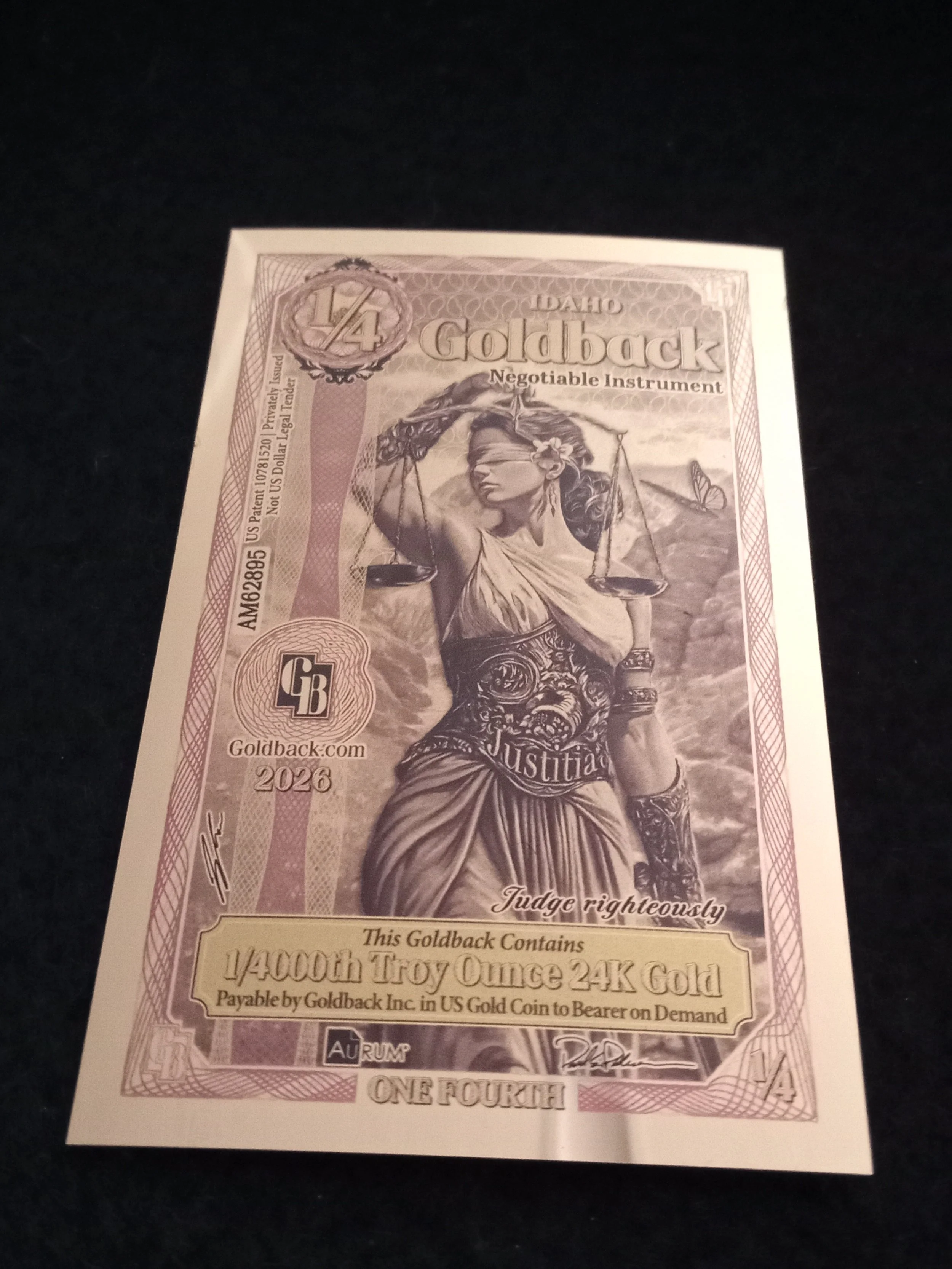 Idaho 1/4 Goldback - AM62895