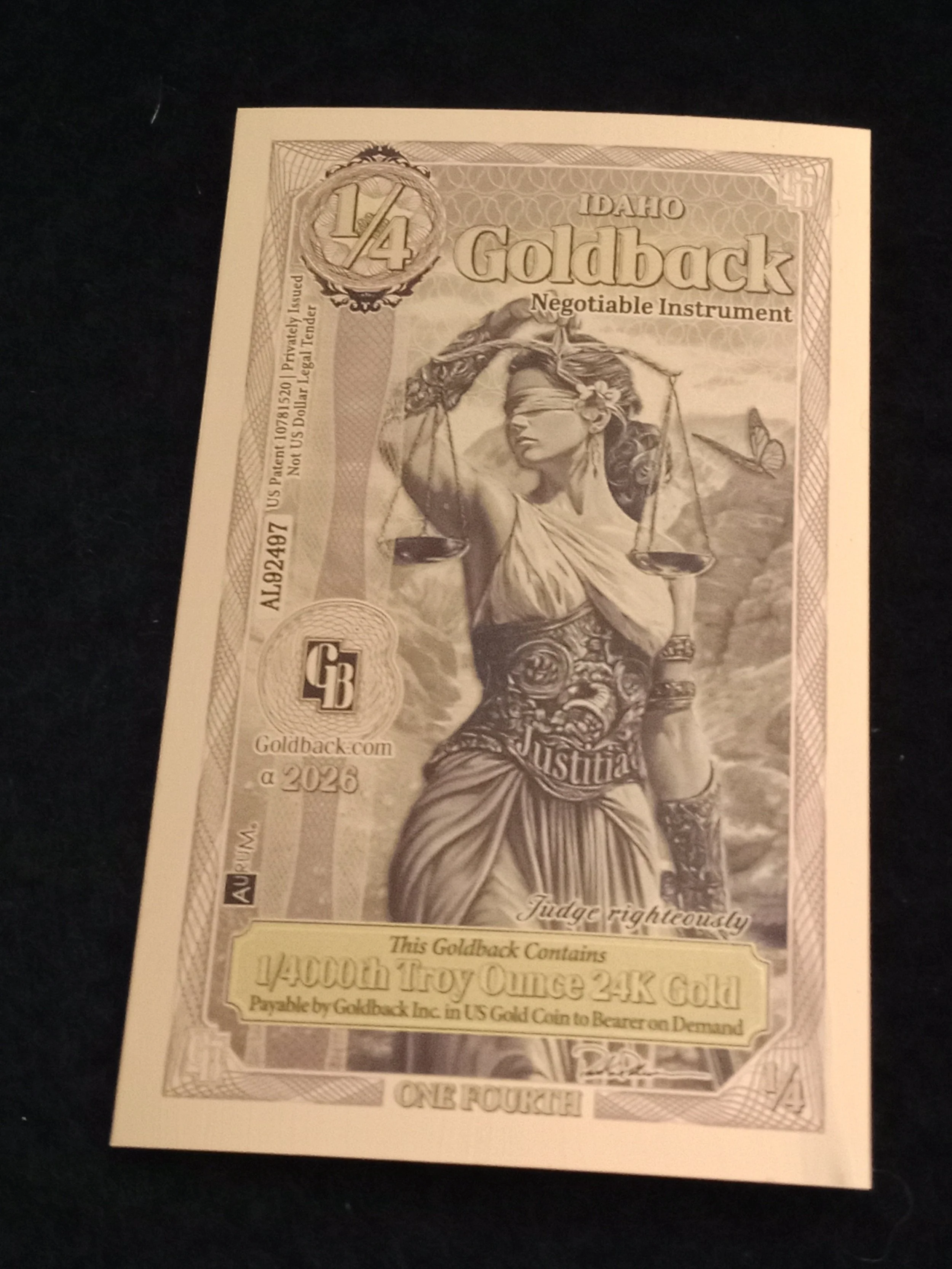 Idaho Quarter Goldback - A - AL92497.jpg