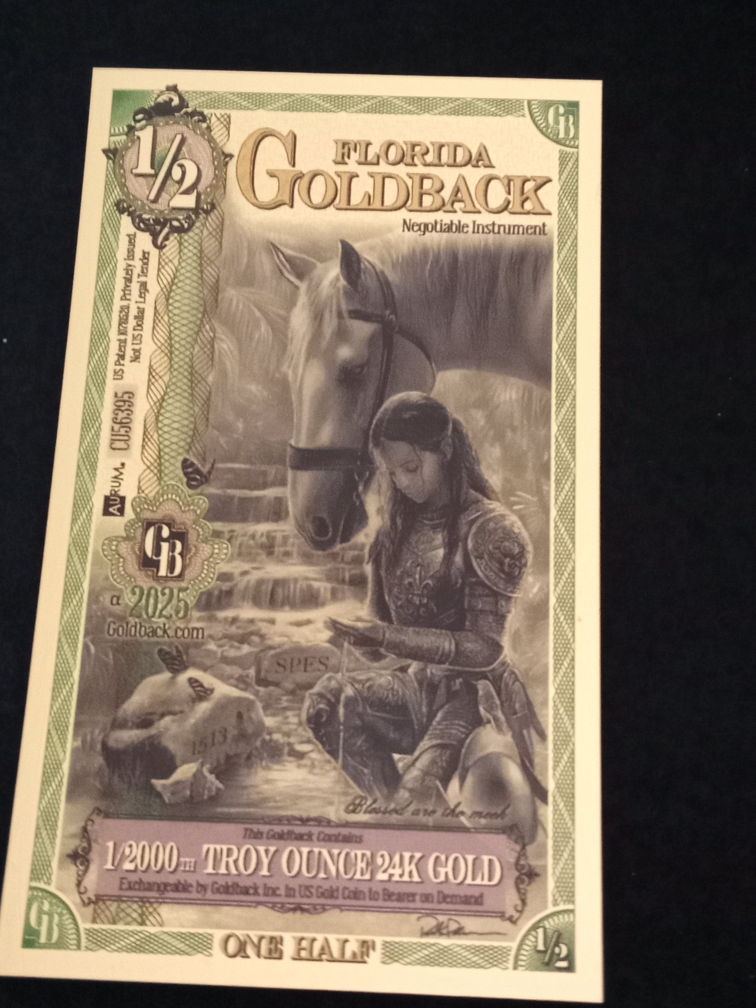Florida 1/2 Goldback - Alpha Series - CU56395