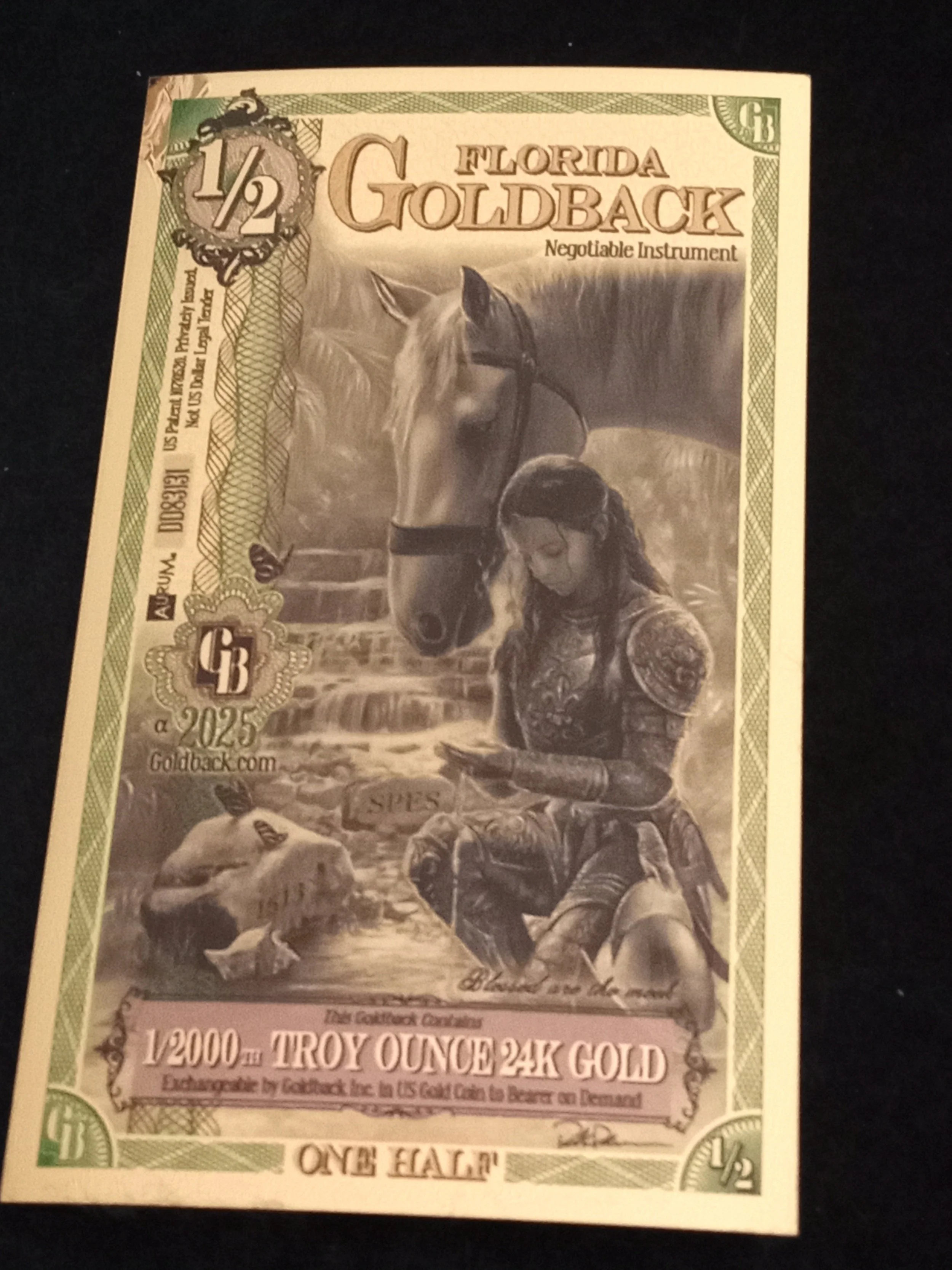 Florida 1/2 Goldback - Alpha Series - DD83131