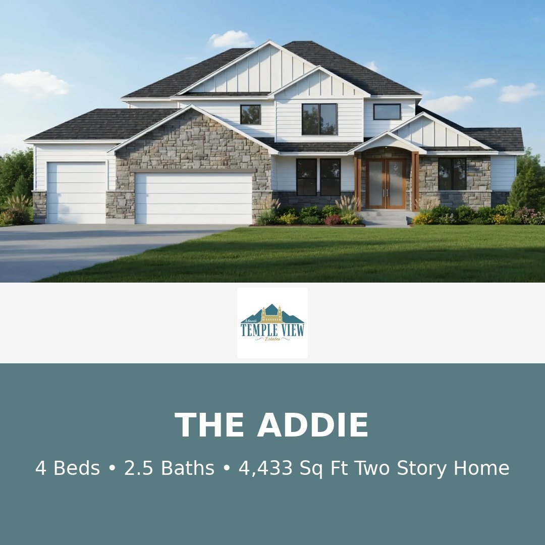 A grand and sophisticated 4,433 sq. ft. two-story home featuring 4 bedrooms and 2.5 bathrooms. This design offers an expansive floor plan with a perfect balance of private retreats and open living spaces, ideal for modern families.