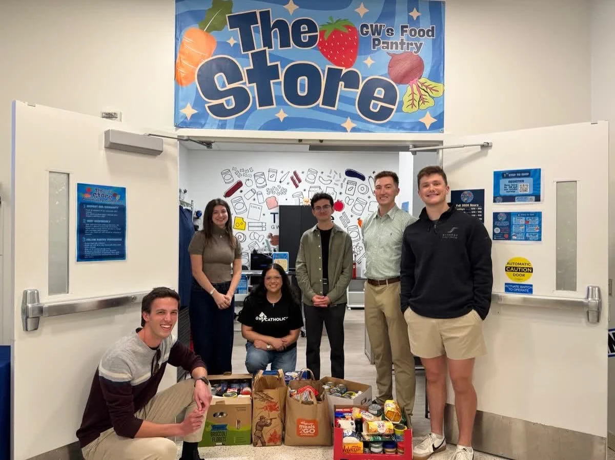 Food Drive 2026 Recap! 184.5 lbs of donations were made to GW&rsquo;s Food Pantry! Thank you to all of those who made donations #gwucatholic #gwu #catholic #catholicdonation
