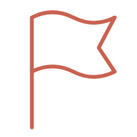 Simple illustration of a flag symbolising FINANCIAL AND LIFE GOALS