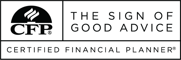 Logo of CFP and the text 'The sign of good advice, Certified Financial Planner'.