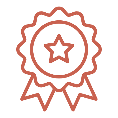 An award ribbon icon showing confidence making financial decisions with the help of financial advice.