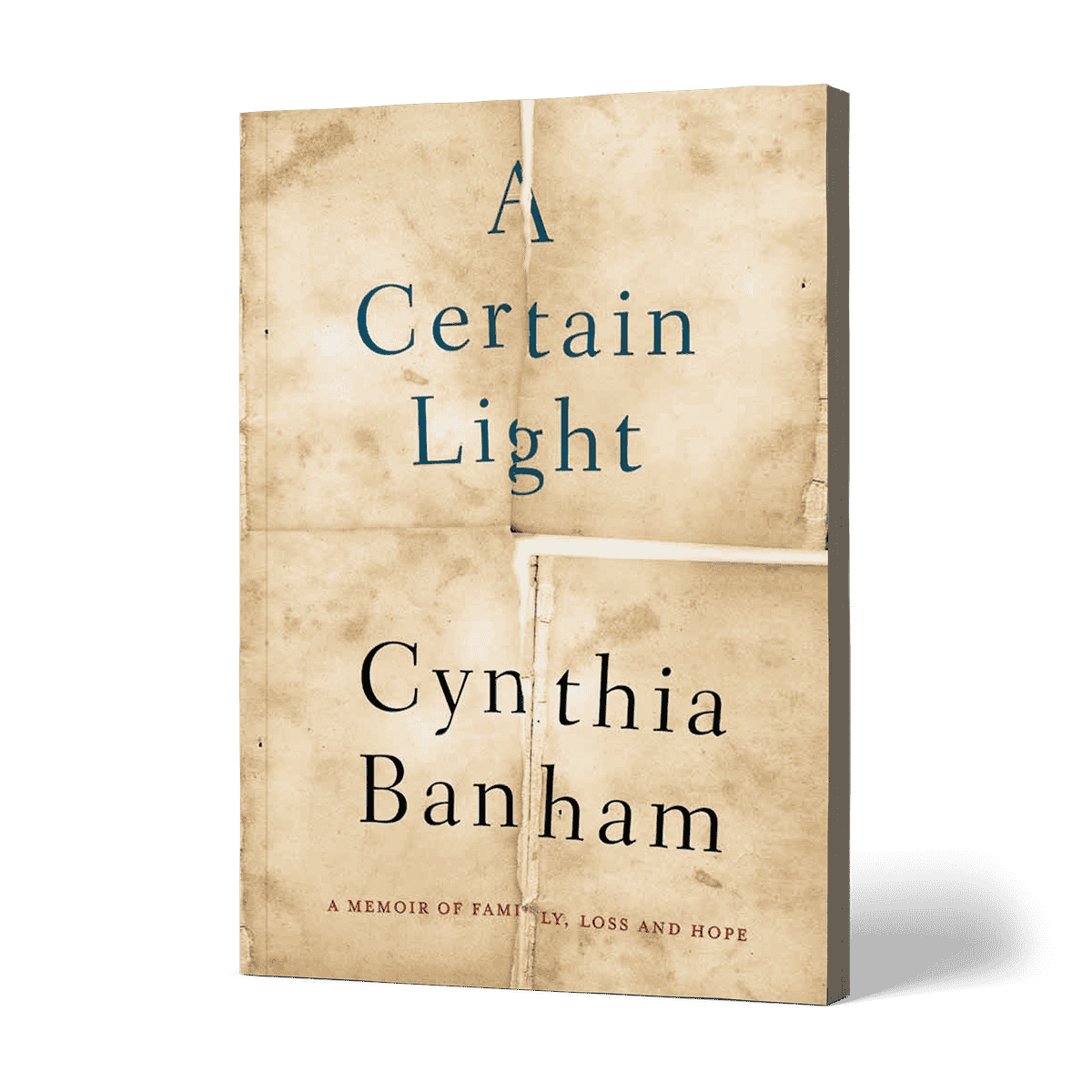 Book cover titled 'A Certain Light' by Cynthia Banham with a beige textured background and torn paper edges.
