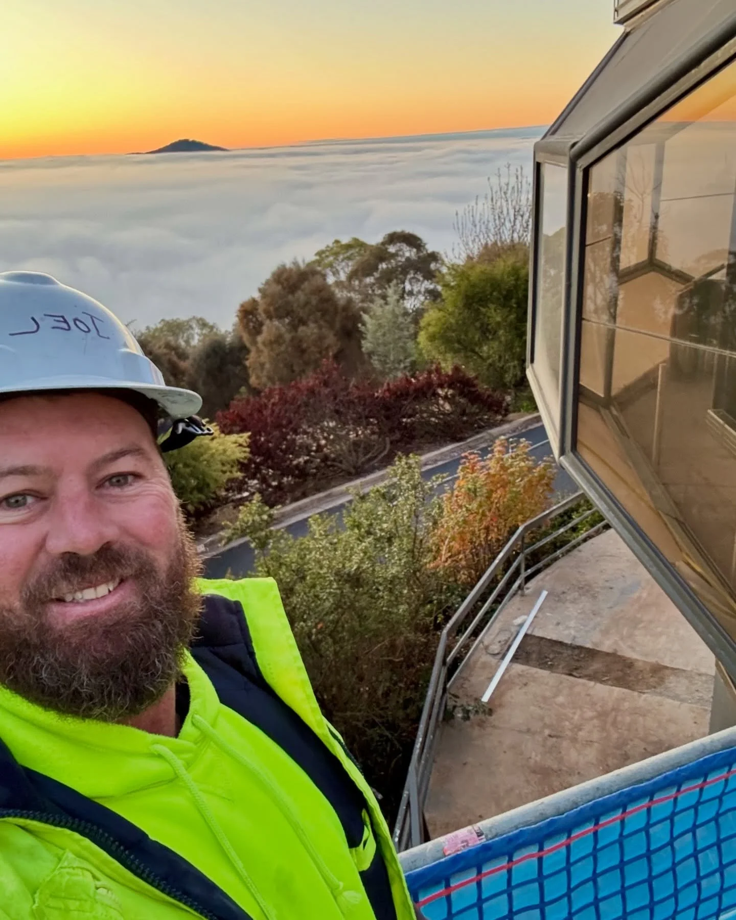 The sunrise over the fog at Red Hill Lookout this morning.