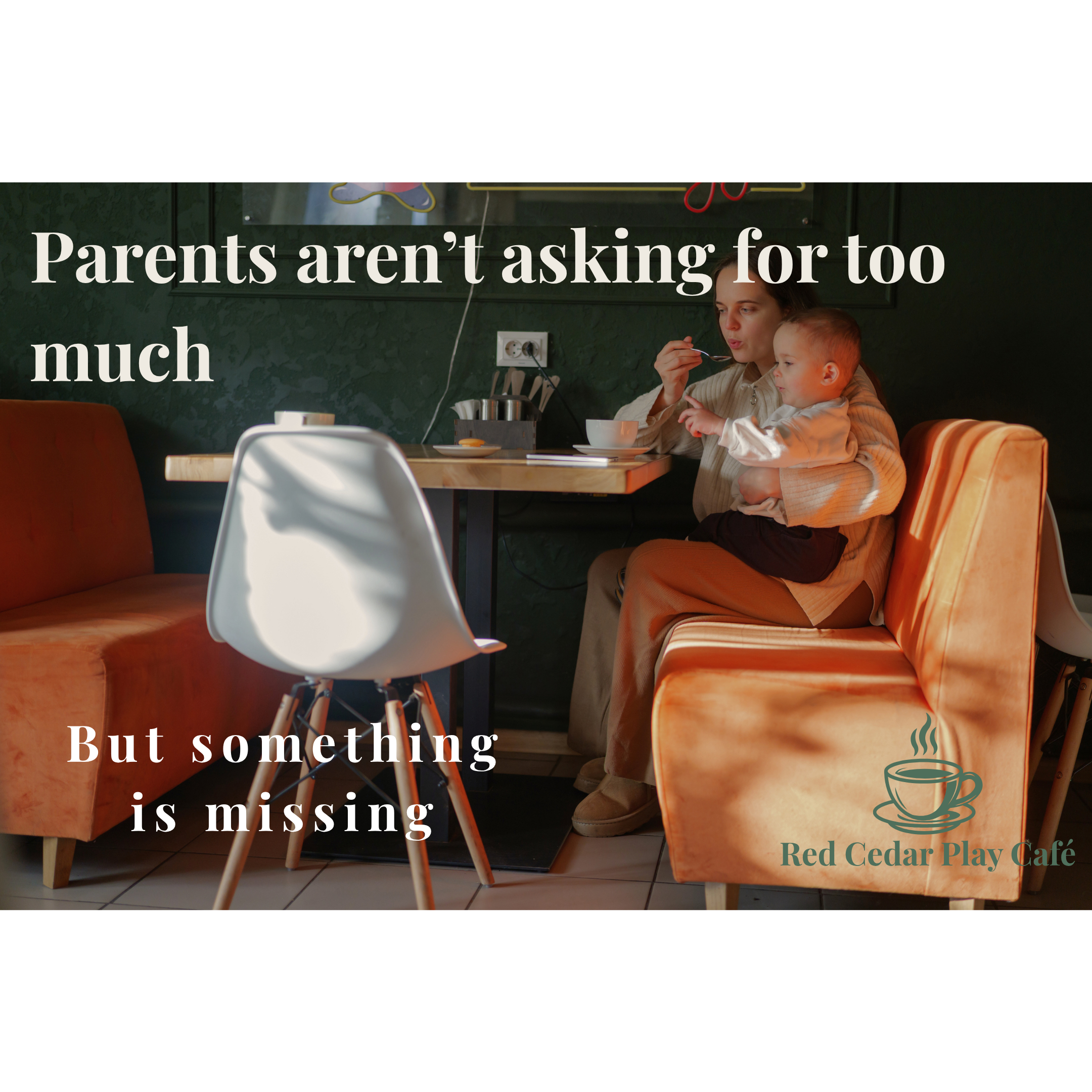 mom needing to hold toddler at not kid friendly cafe