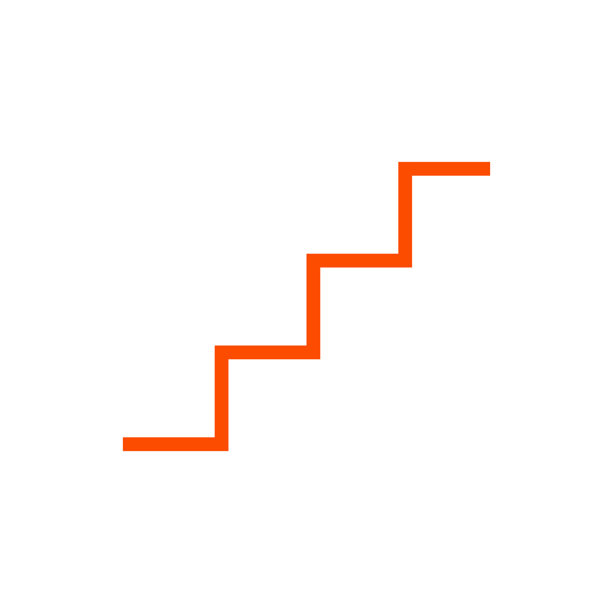 A black line graph with an orange line showing an upward trend against a white background.