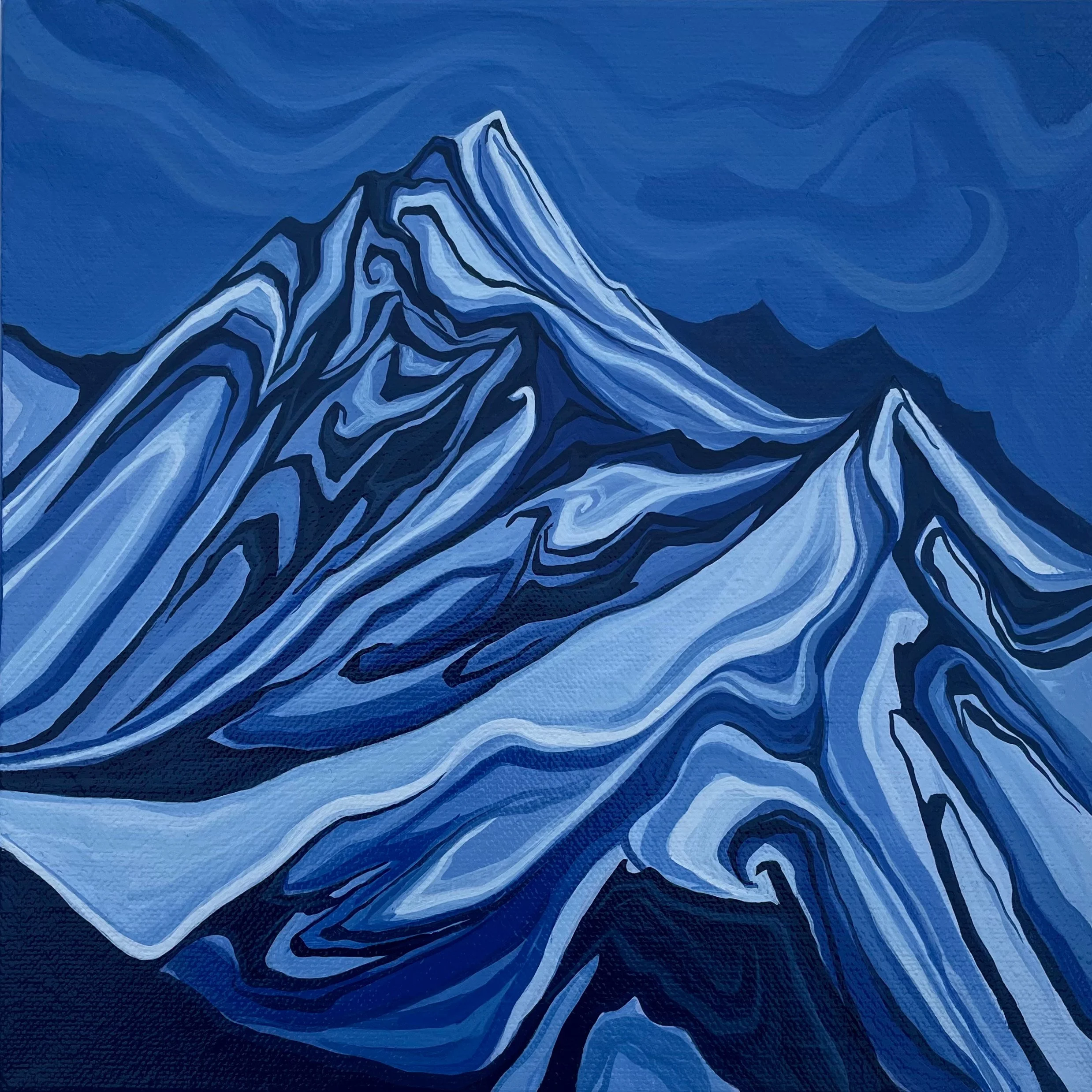 'January Blues' - 12x12" Acrylic on Canvas