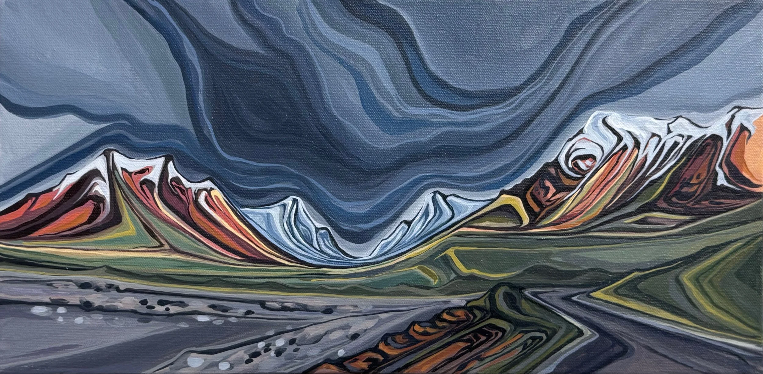 'Termination Dust' - 10x20" Acrylic on canvas