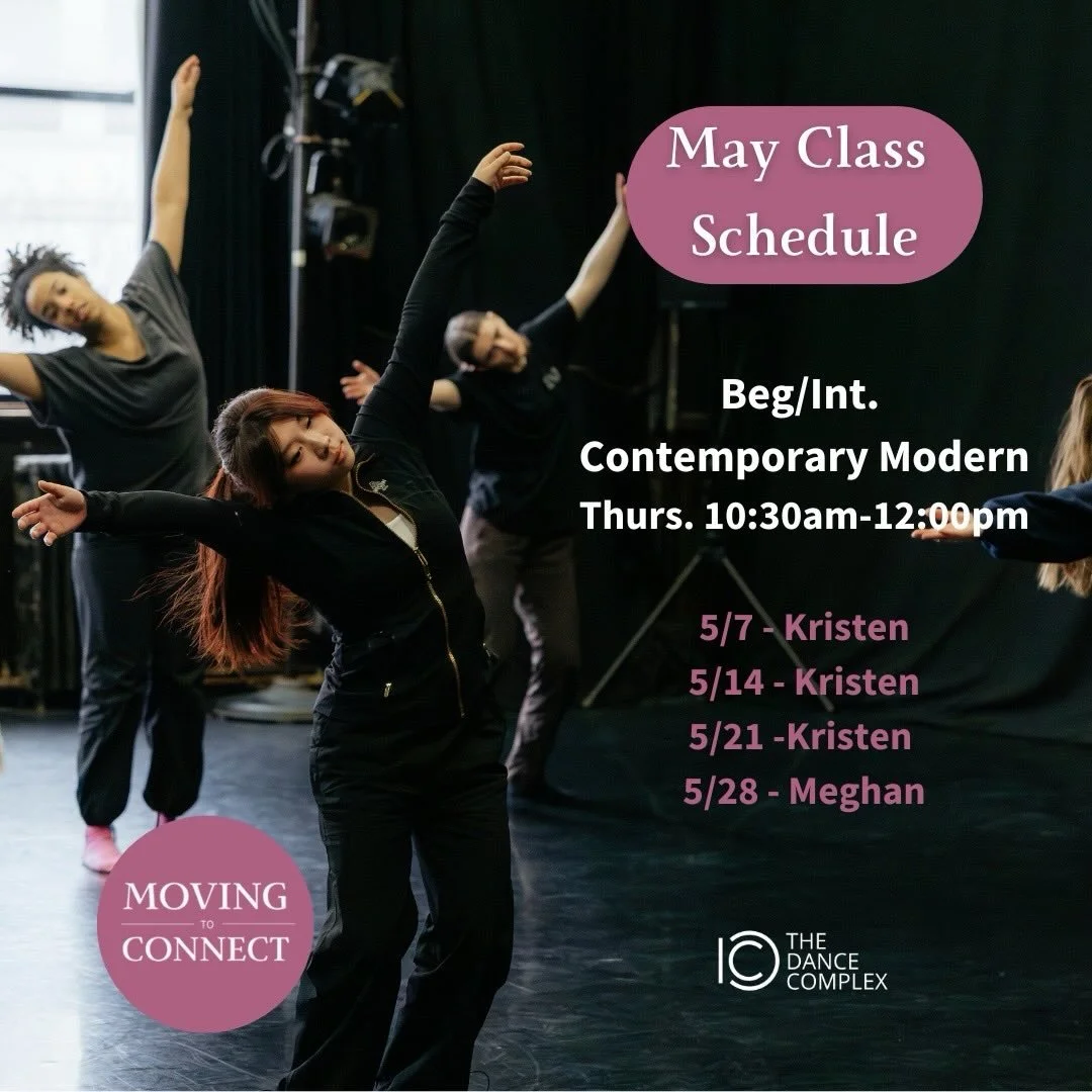 Looking to add more classes to your dance practice? Join us every Thursday 10:30am-12:00pm. This beginner/intermediate contemporary modern class focuses on integrating foundational movement patterns with complex sequences so that you can dance with m