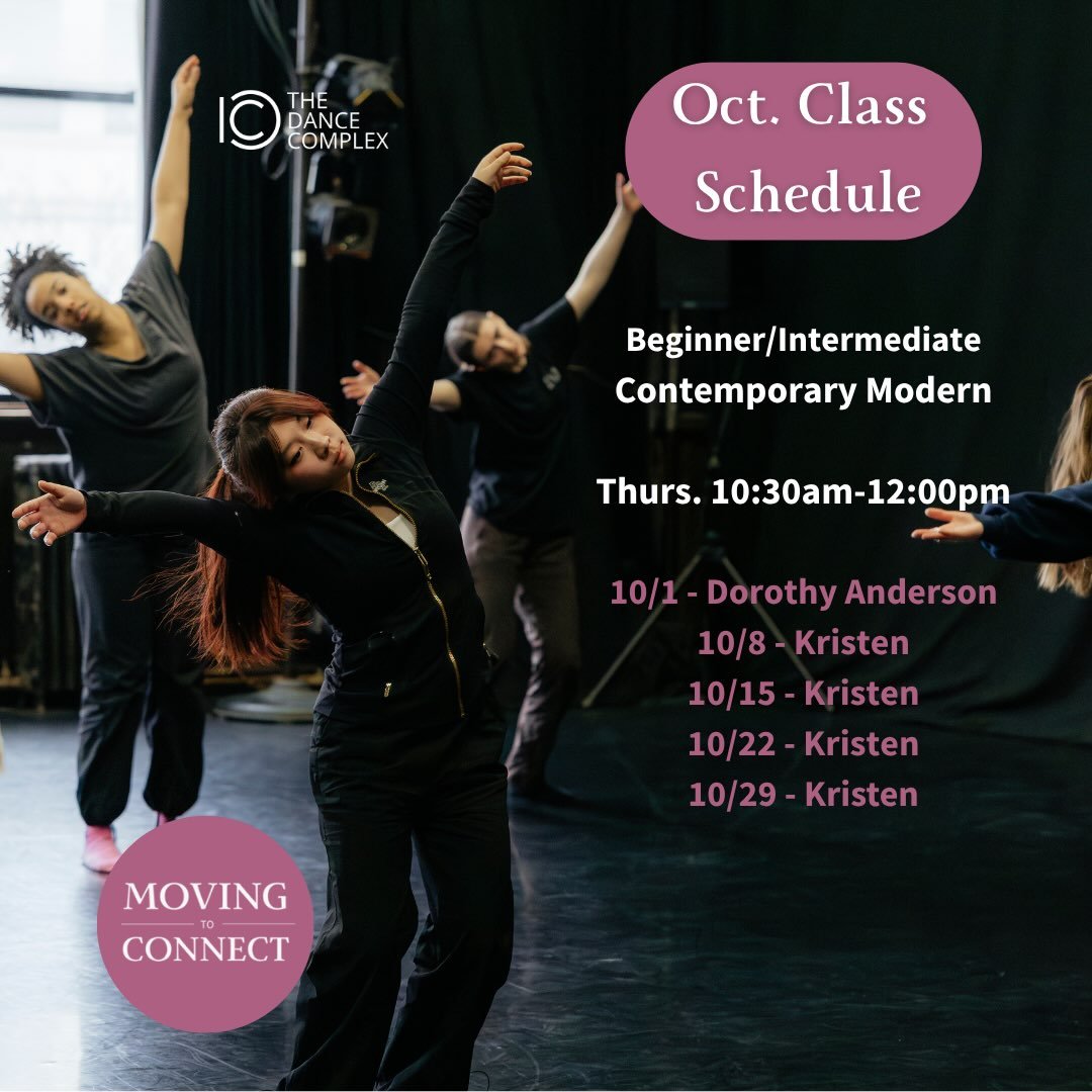 Join us all month for Thursday morning classes! 🕺 

We are excited for our very own Dorothy Anderson to teach Thursday 10/1. Dorothy is a dance artist, teacher, and performer as well as a clinical social worker. She enjoys finding the overlap of the