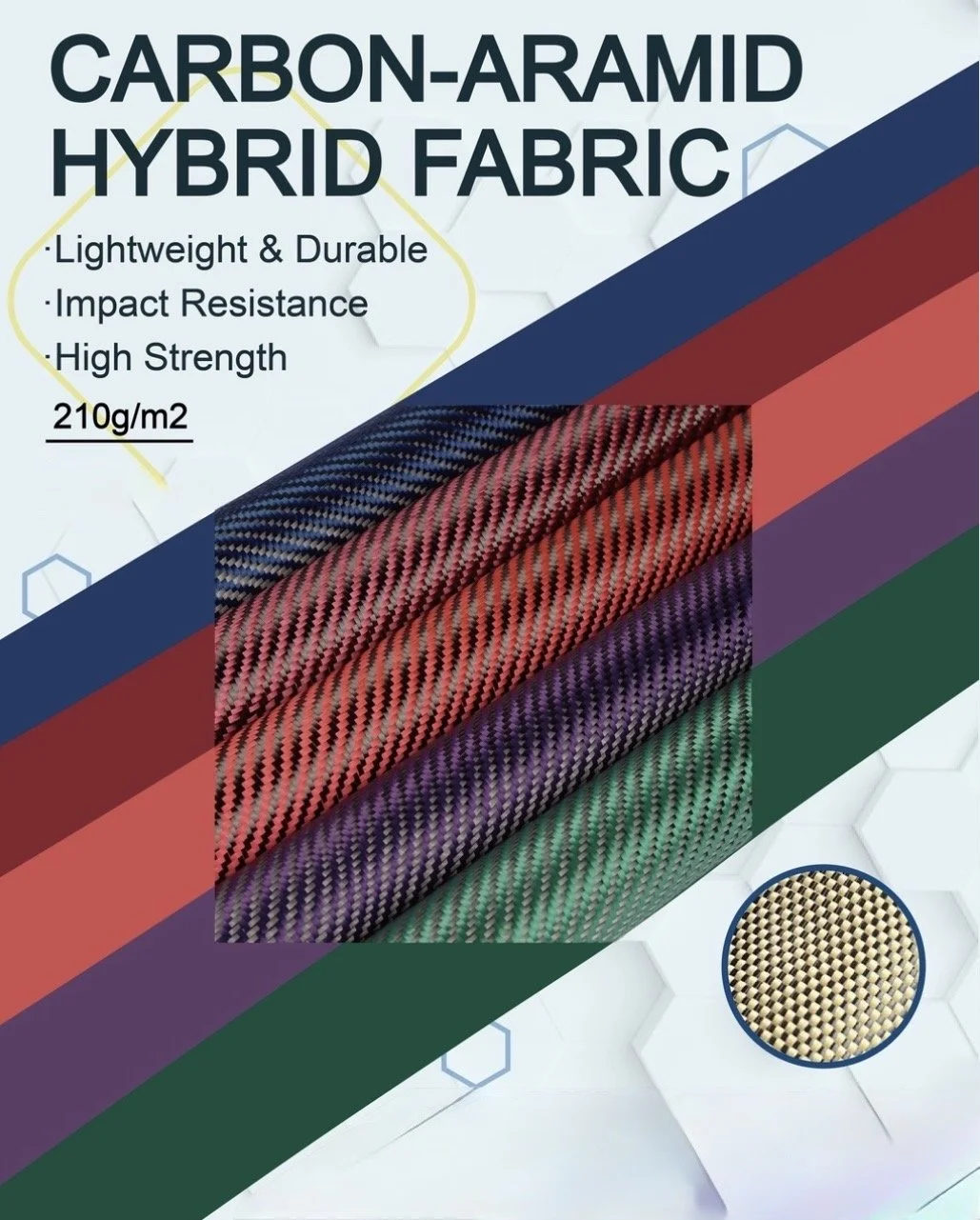 carbon-aramid, hybrid_fabric, aerospace_panel, protective_gear, sport_equipment, light_weight