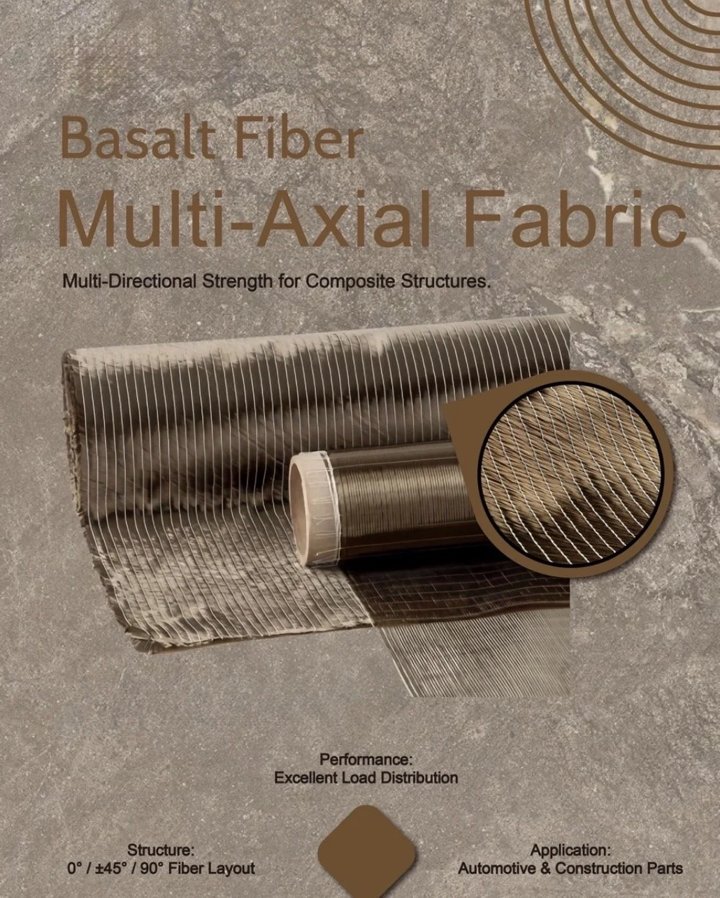 basalt, multi-axial fabric, wind-energy, structural lamination, transportation, bridge strengthening, construction