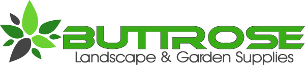Butrose Landscape & Garden Supplies logo with green and black text and a leaf design.