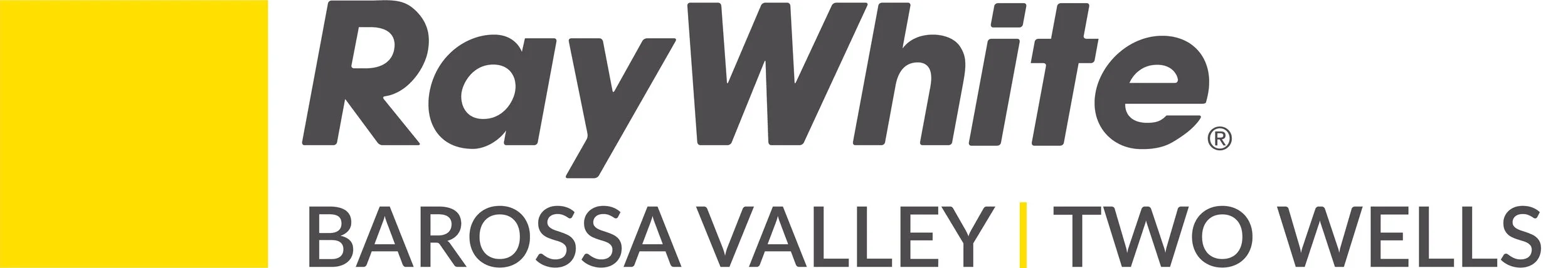 Logo of RayWhite with the text 'Barossa Valley | T Wo Wells'