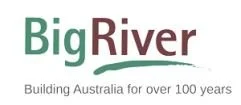 Logo with the words "Big River" and the tagline "Building Australia for over 100 years"